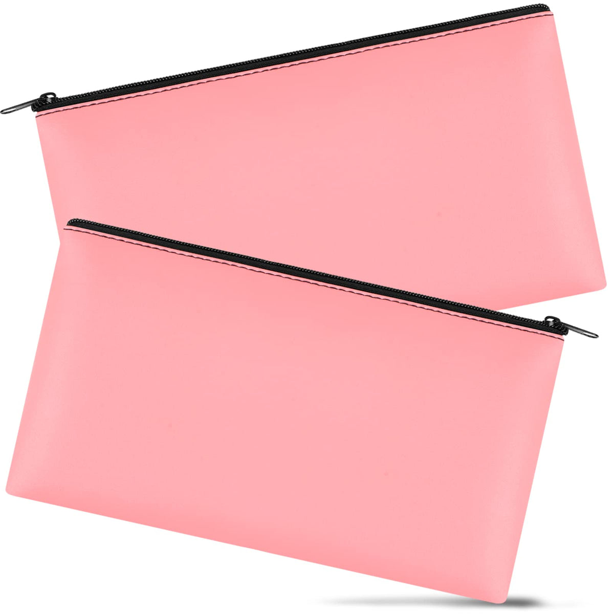 2 Pieces Money Bags with Zipper, 11x6.1 inch Money Pouch, Bank Bag, Cash Bag, Check Wallet, Cosmetics