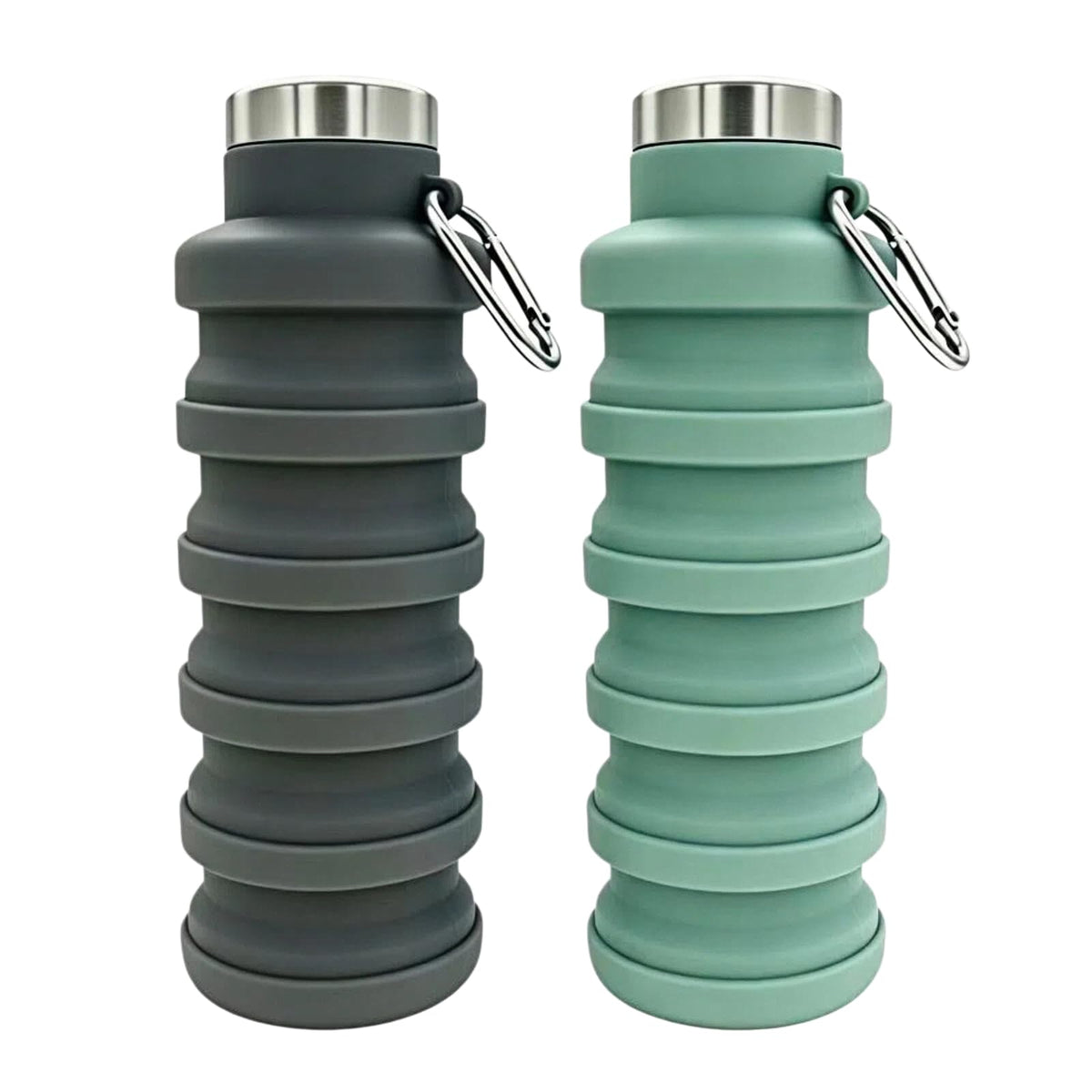 YCT Collapsible Water Bottle 17oz(500ml),Travel Portable Sport Water Bottle,Reusable Silicone Foldable Water Bottles for Gym Camping Hiking (Purple+Black)