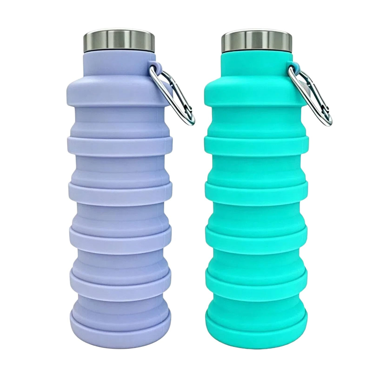 YCT Collapsible Water Bottle 17oz(500ml),Travel Portable Sport Water Bottle,Reusable Silicone Foldable Water Bottles for Gym Camping Hiking (Purple+Black)