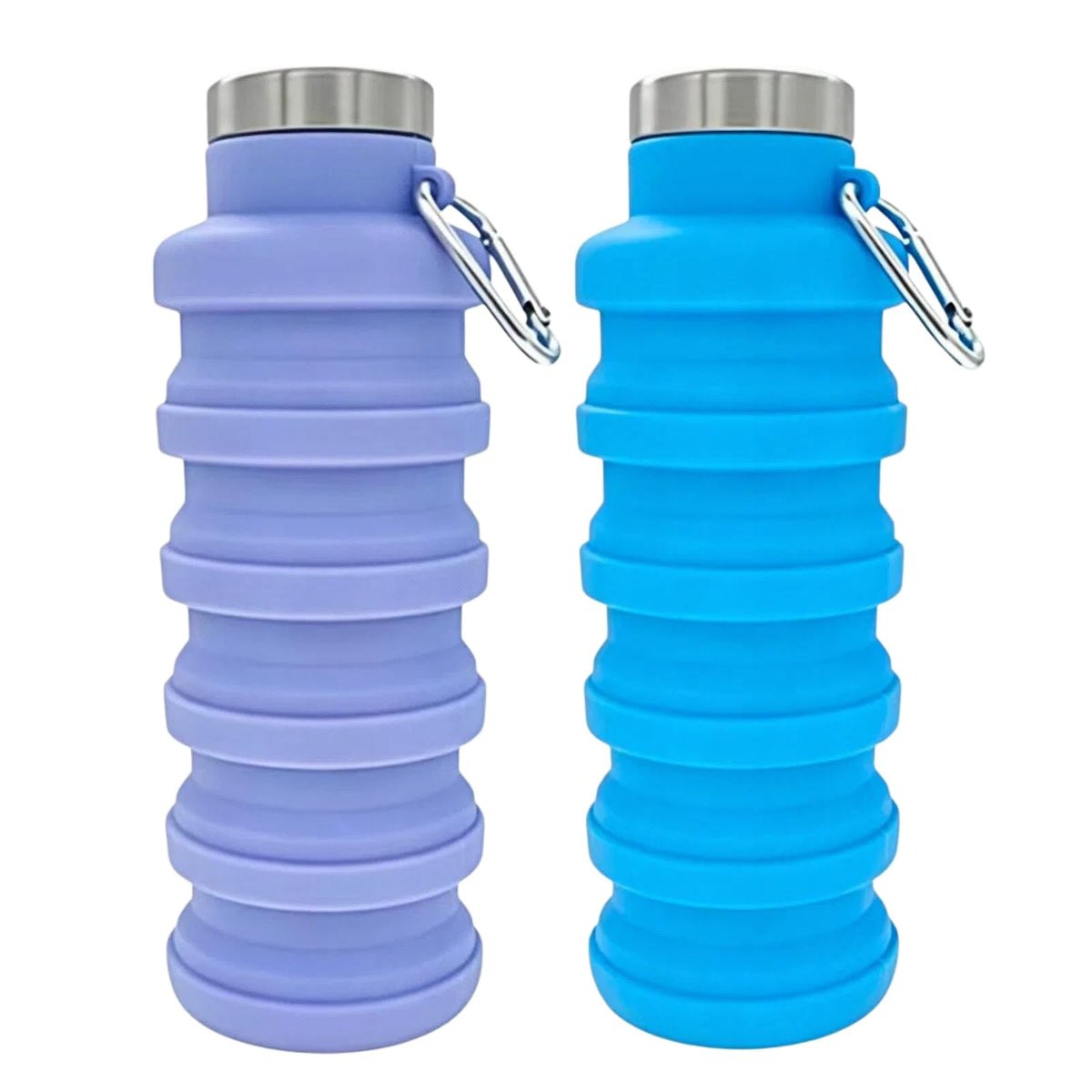 YCT Collapsible Water Bottle 17oz(500ml),Travel Portable Sport Water Bottle,Reusable Silicone Foldable Water Bottles for Gym Camping Hiking (Purple+Black)