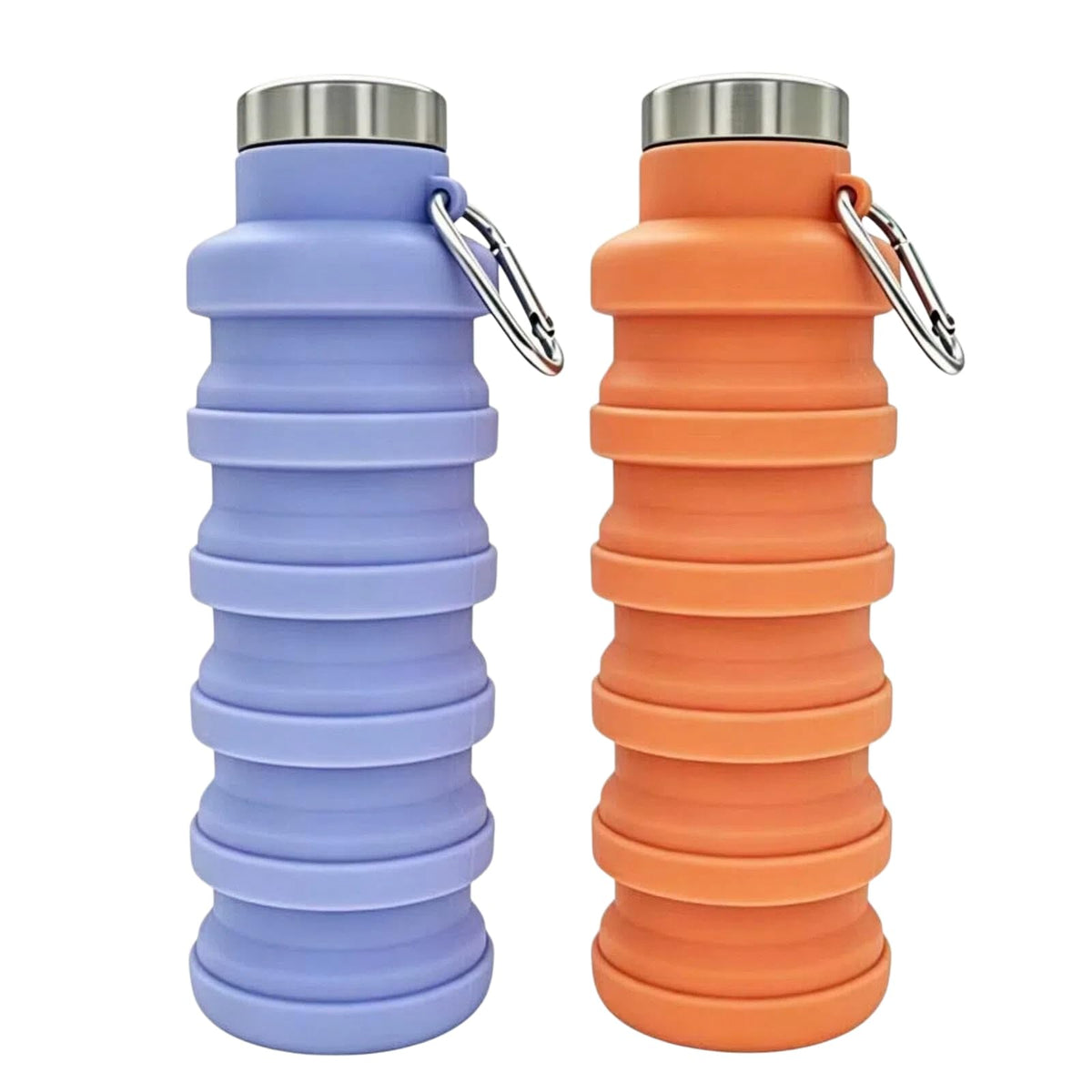YCT Collapsible Water Bottle 17oz(500ml),Travel Portable Sport Water Bottle,Reusable Silicone Foldable Water Bottles for Gym Camping Hiking (Purple+Black)