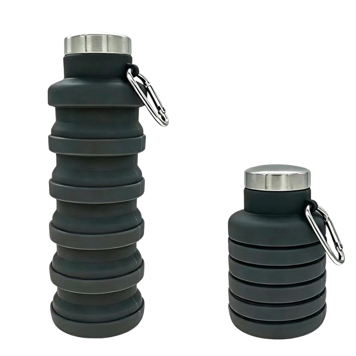 YCT Collapsible Water Bottle 17oz(500ml),Travel Portable Sport Water Bottle,Reusable Silicone Foldable Water Bottles for Gym Camping Hiking (Purple+Black)