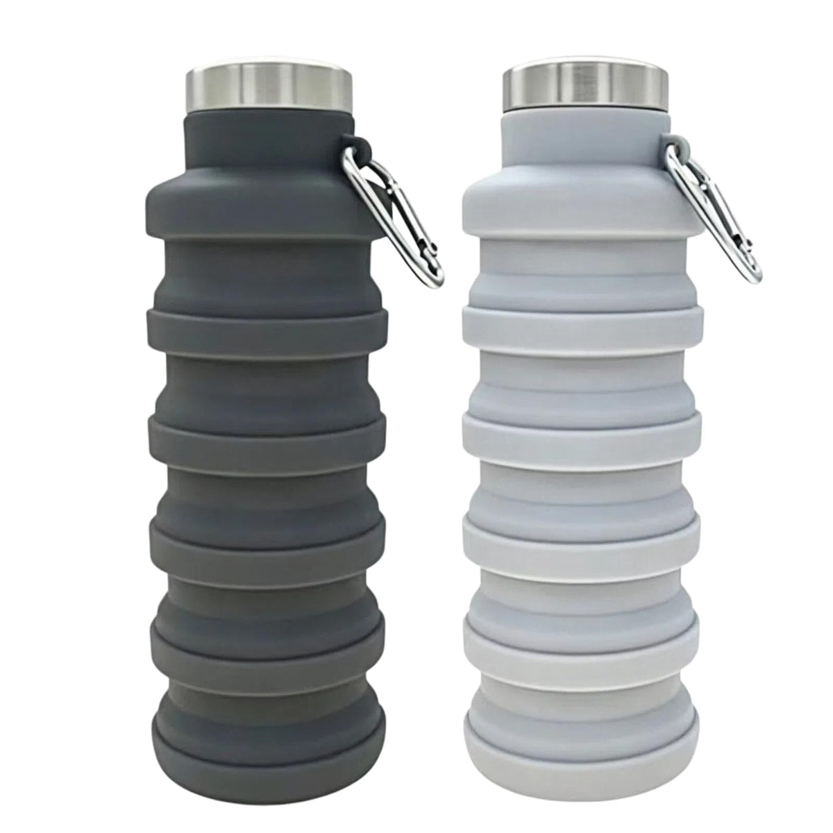YCT Collapsible Water Bottle 17oz(500ml),Travel Portable Sport Water Bottle,Reusable Silicone Foldable Water Bottles for Gym Camping Hiking (Purple+Black)