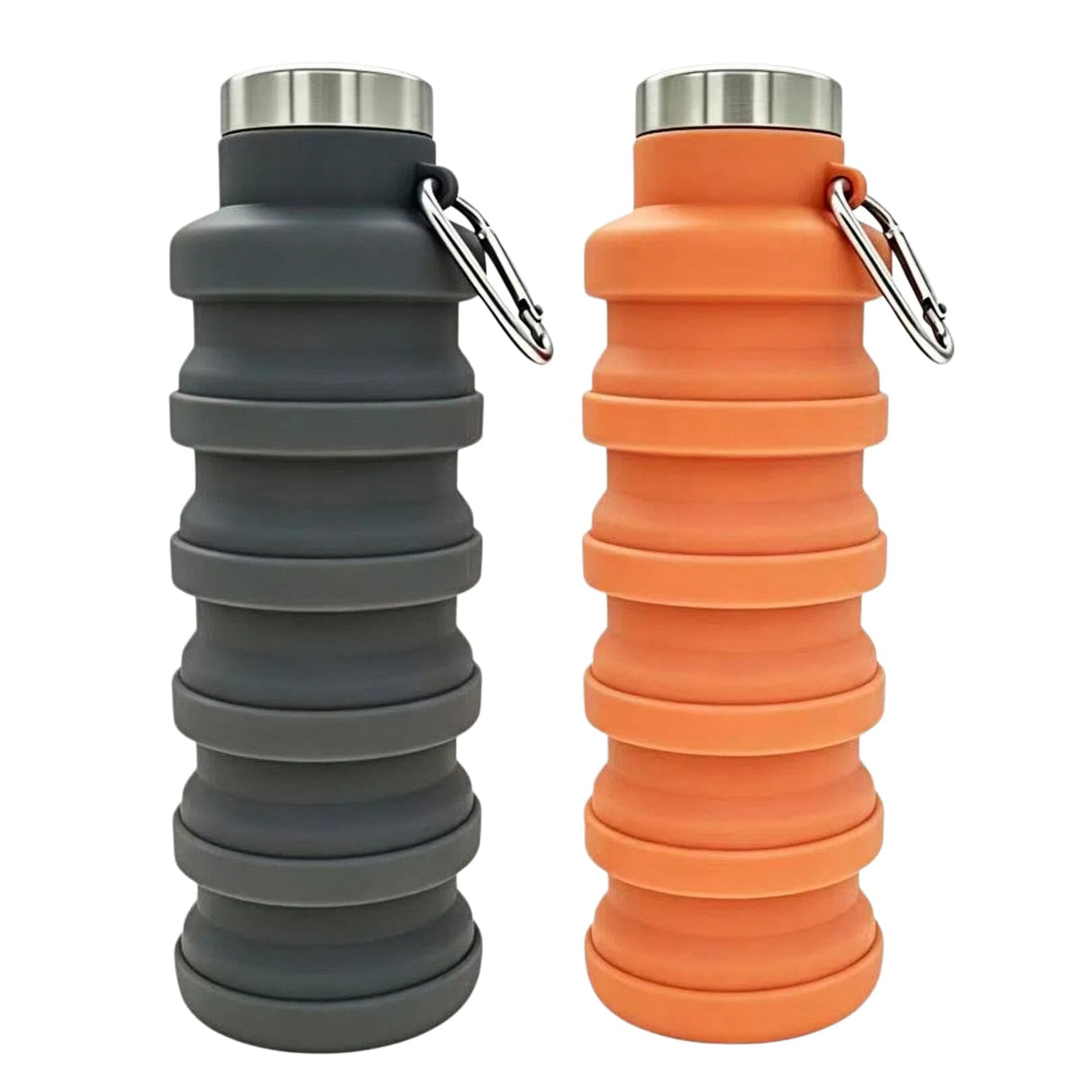 YCT Collapsible Water Bottle 17oz(500ml),Travel Portable Sport Water Bottle,Reusable Silicone Foldable Water Bottles for Gym Camping Hiking (Purple+Black)