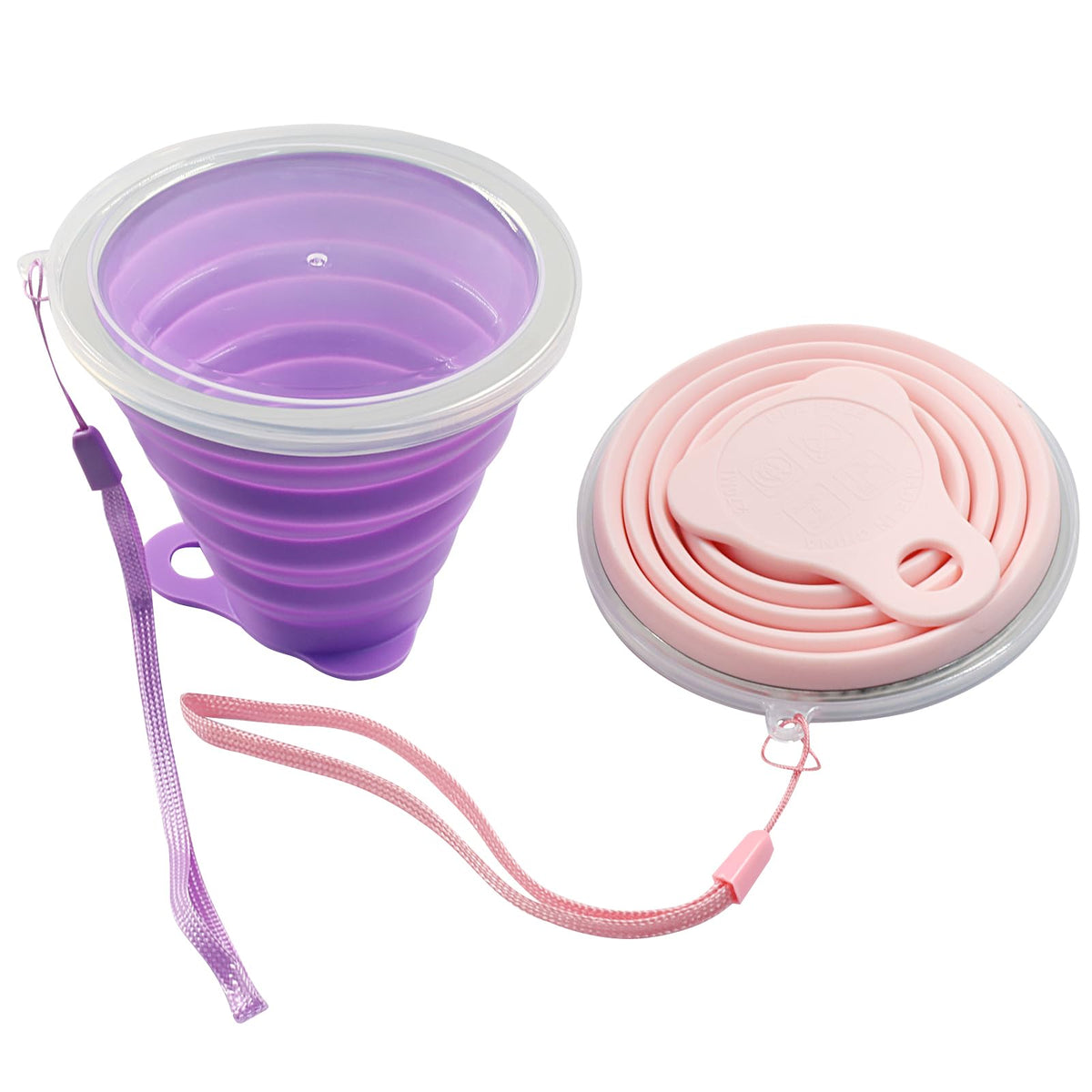 Silicone Collapsible Cups, 2 Pack, Blue/Gray, 270ml