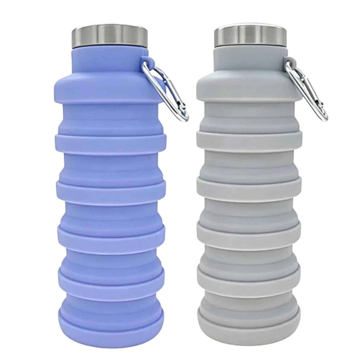 YCT Collapsible Water Bottle 17oz(500ml),Travel Portable Sport Water Bottle,Reusable Silicone Foldable Water Bottles for Gym Camping Hiking (Purple+Black)