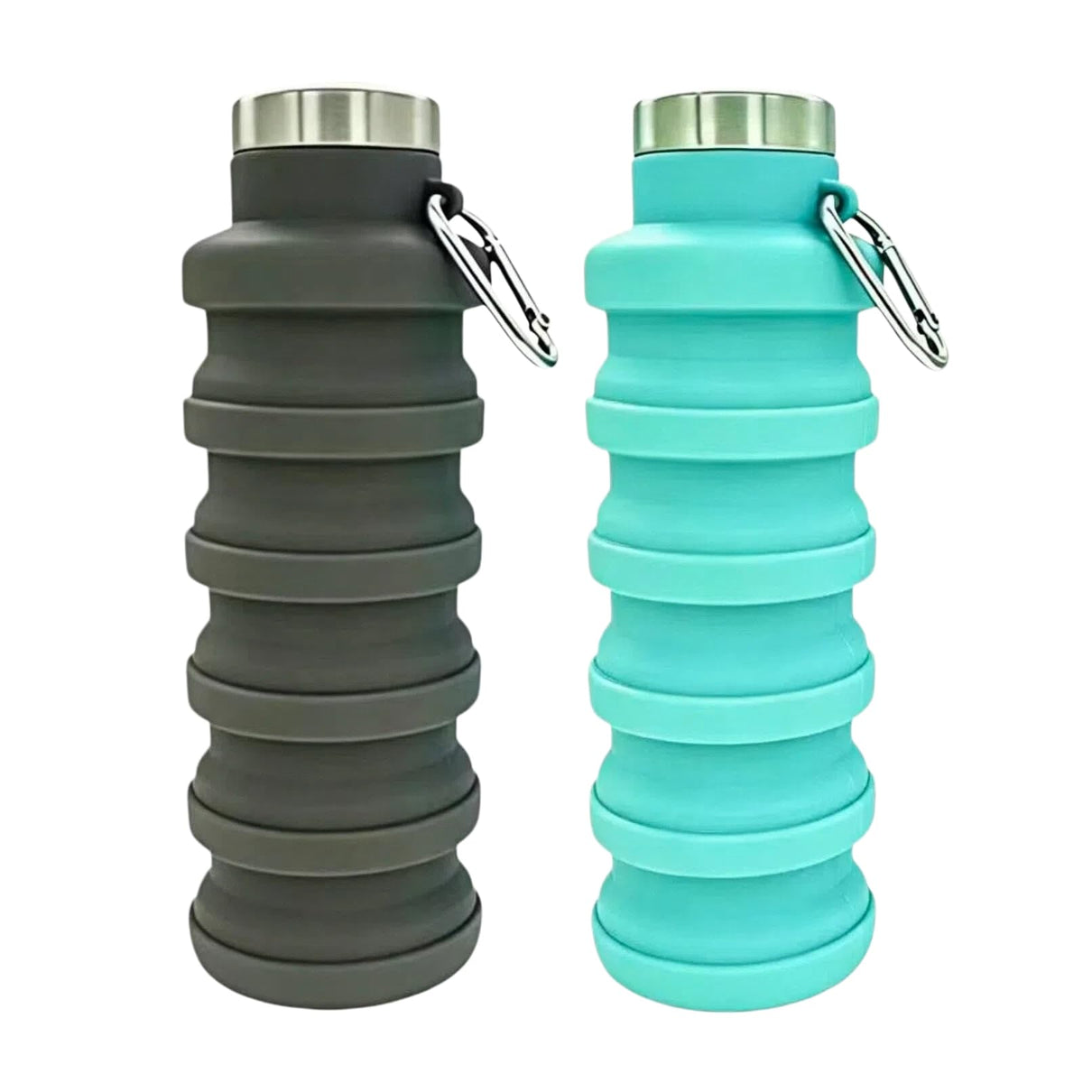 YCT Collapsible Water Bottle 17oz(500ml),Travel Portable Sport Water Bottle,Reusable Silicone Foldable Water Bottles for Gym Camping Hiking (Purple+Black)