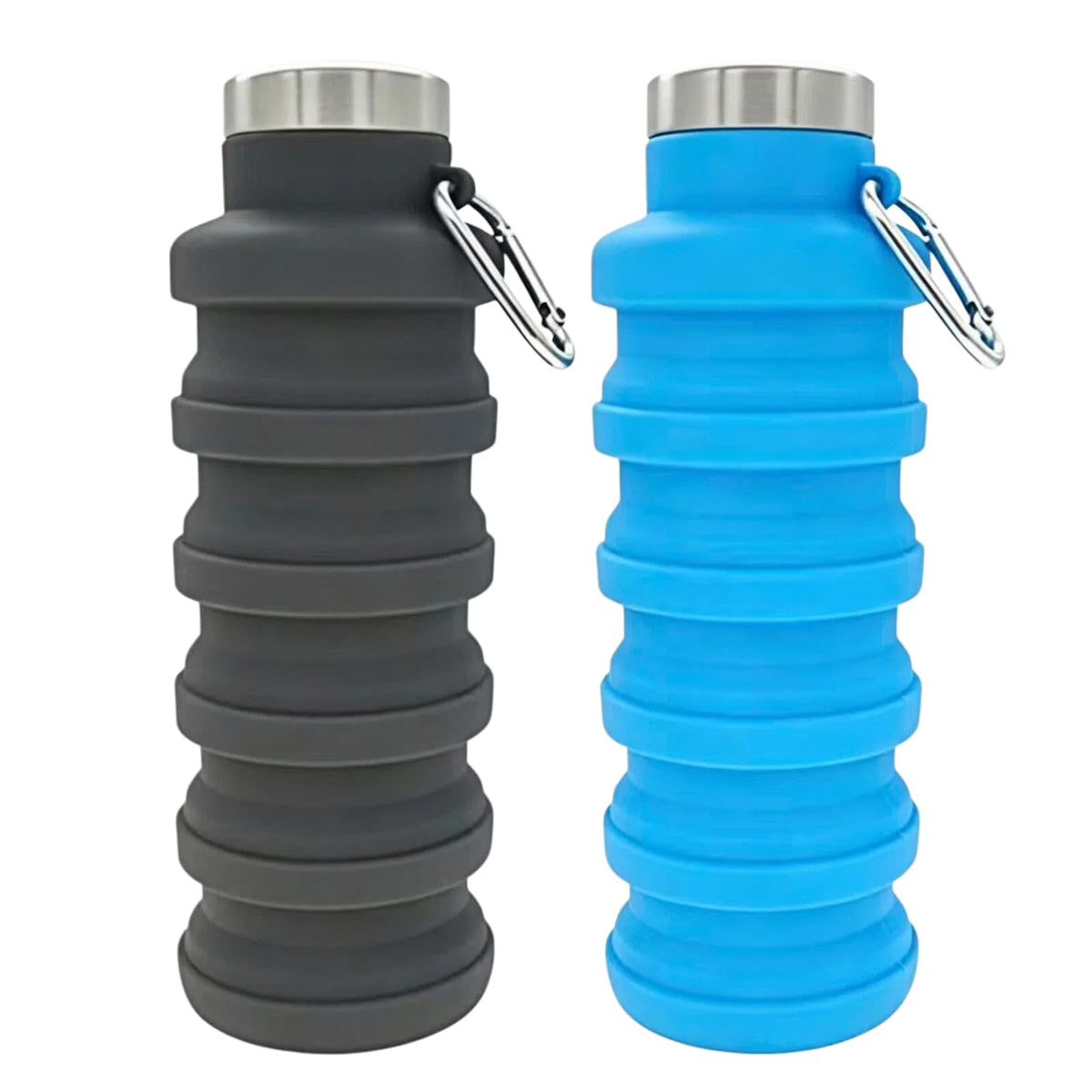 YCT Collapsible Water Bottle 17oz(500ml),Travel Portable Sport Water Bottle,Reusable Silicone Foldable Water Bottles for Gym Camping Hiking (Purple+Black)
