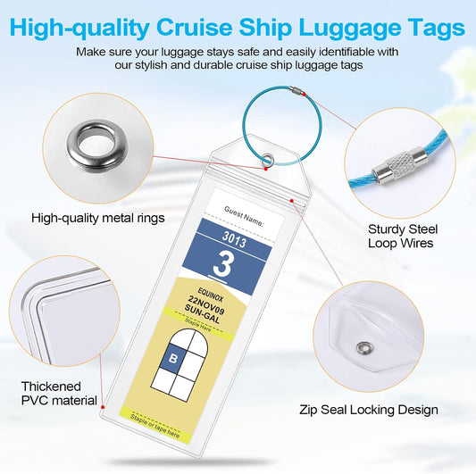 Maloun Cruise Luggage Tag Holders for Royal Caribbean & Celebrity, 6 Pack
