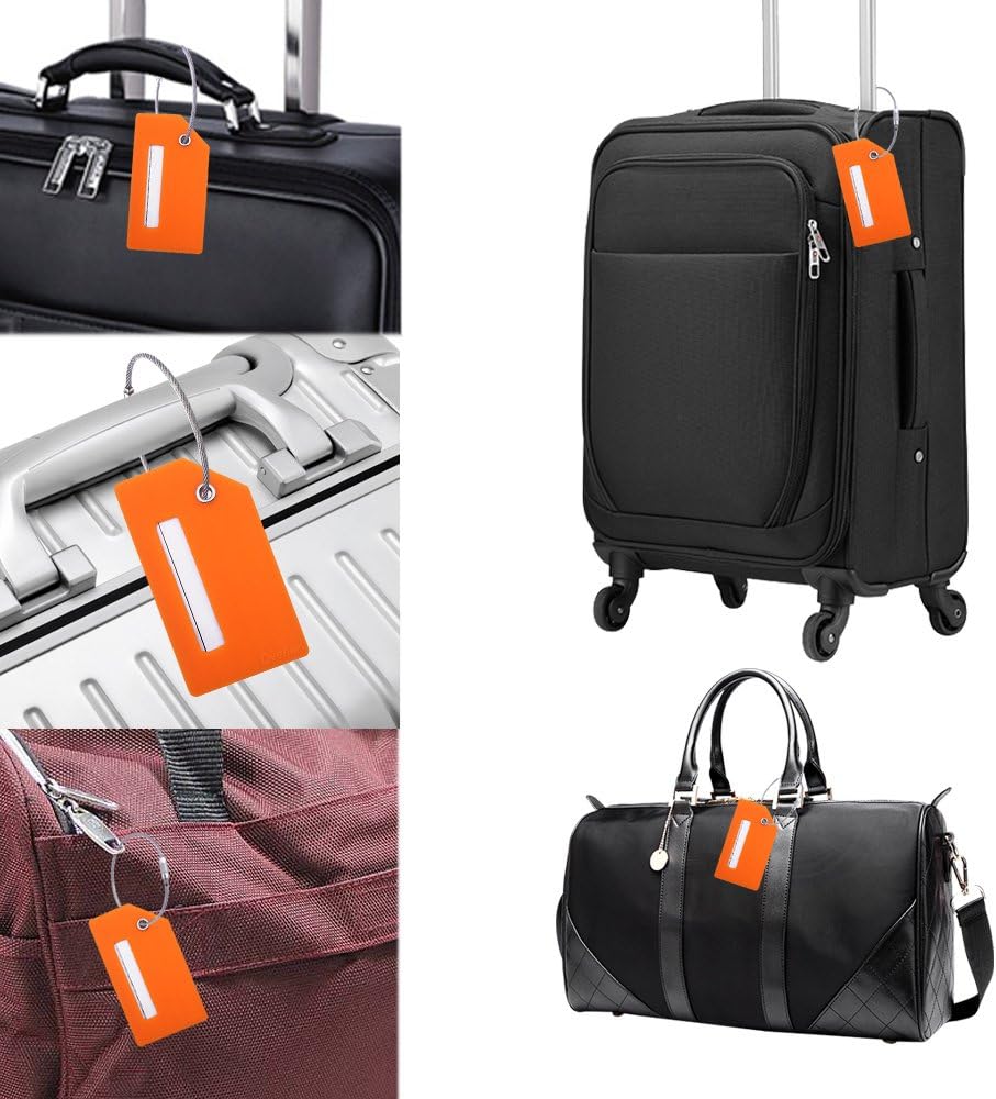 5Pack Silicone Luggage Tag with Name ID Card Perfect to Quickly Spot Luggage Suitcase By Ovener
