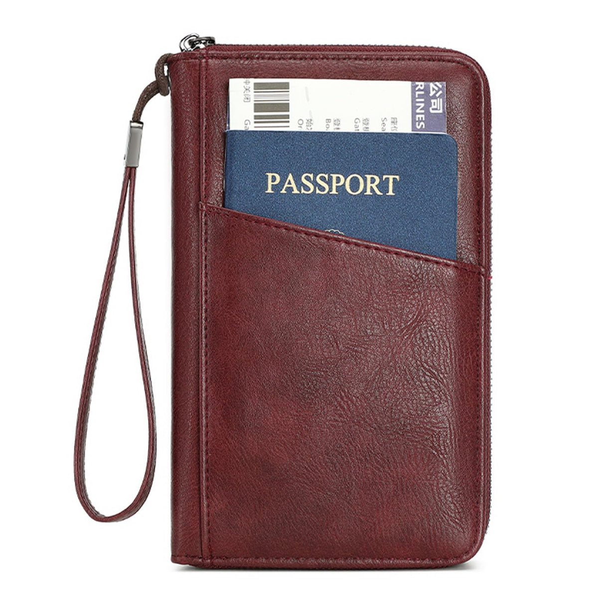 Family Passport Holder for Travel Women and Men RFID Passport Holder with Zipper Passport Case Passport cover Passport Wallet Travel Essentials and Accessories(1-2,Pink)