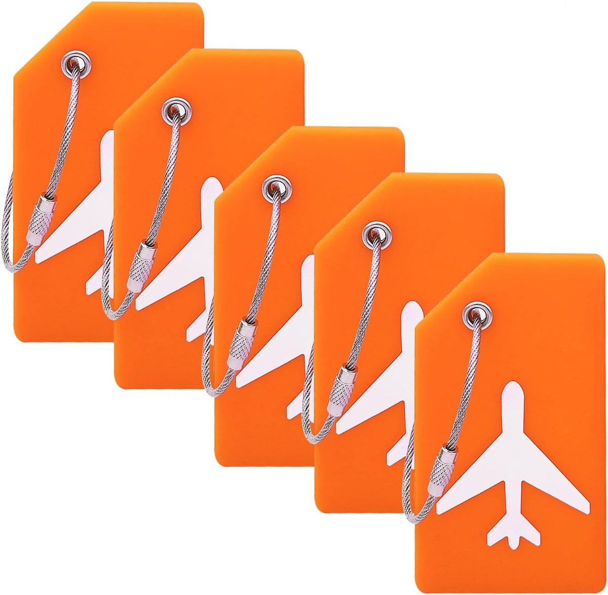 5Pack Silicone Luggage Tag with Name ID Card Perfect to Quickly Spot Luggage Suitcase By Ovener