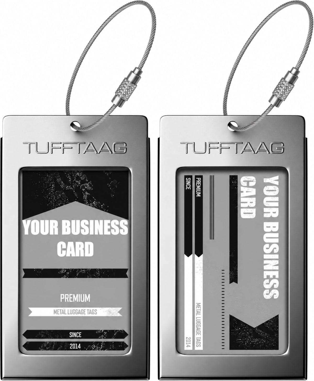 Luggage Tags Business Card Holder by TUFFTAAG - Durable Travel ID Bag Tag