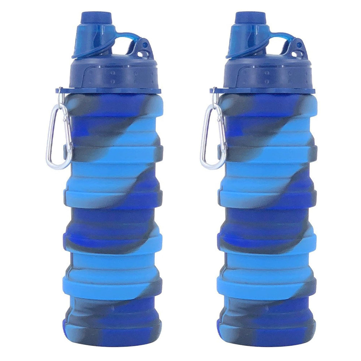 Collapsible Water Bottles Travel water bottle Sports Portable Sport Water Bottle Reusable Water Bottles comes with mountaineering Buckle 500ml silicone Water-proof camping water bottle