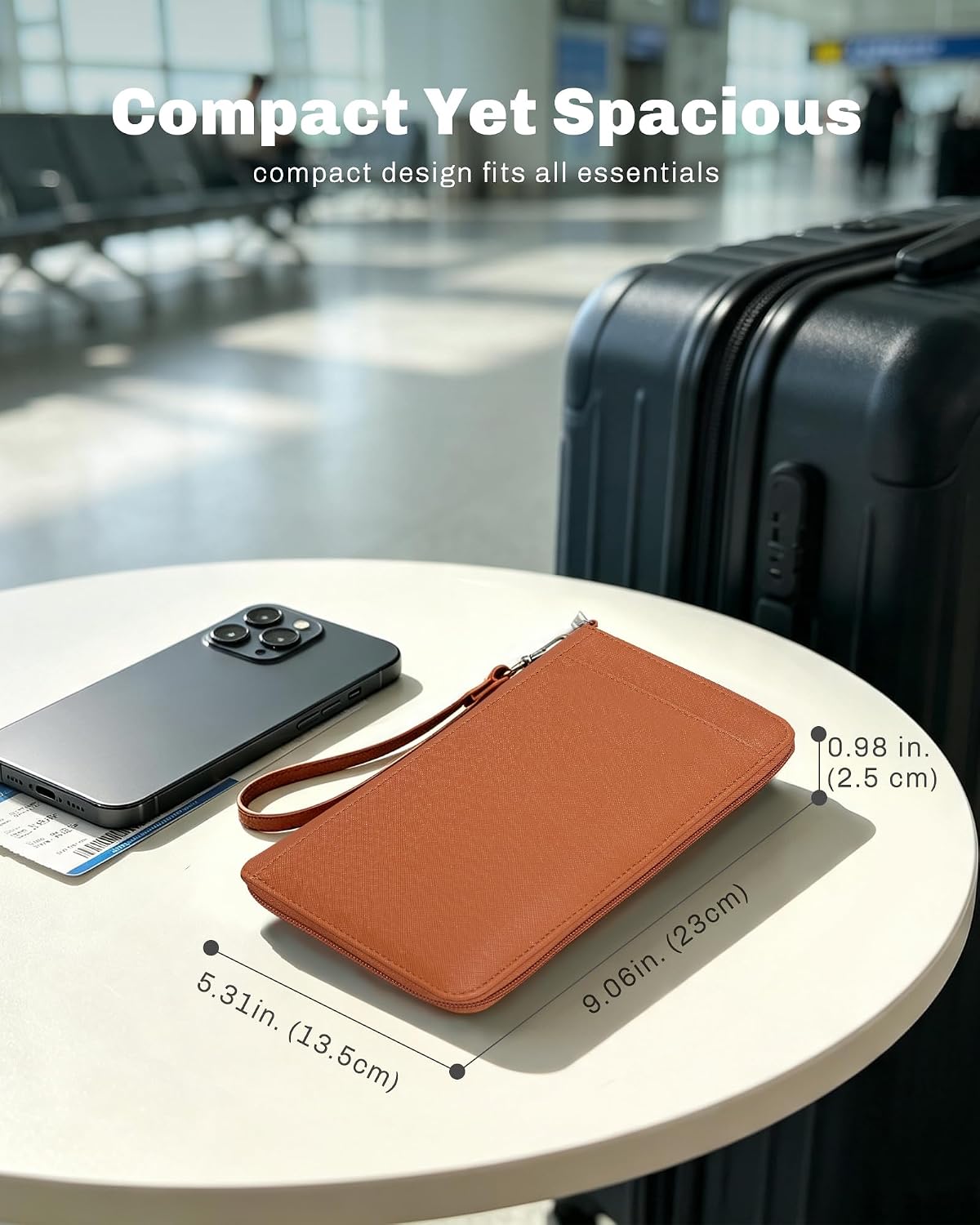 Family Passport Holder for 4, RFID Blocking Travel Wallet with Zipper