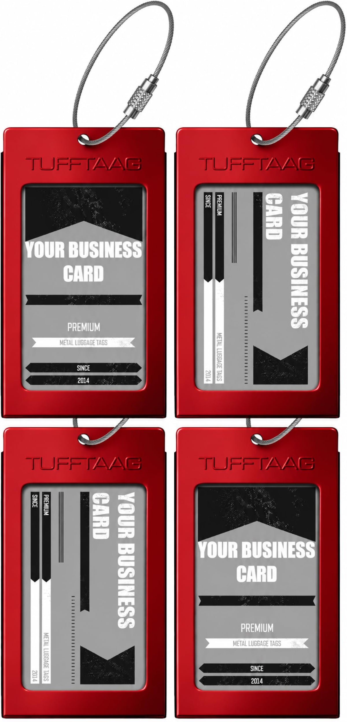 Luggage Tags Business Card Holder by TUFFTAAG - Durable Travel ID Bag Tag