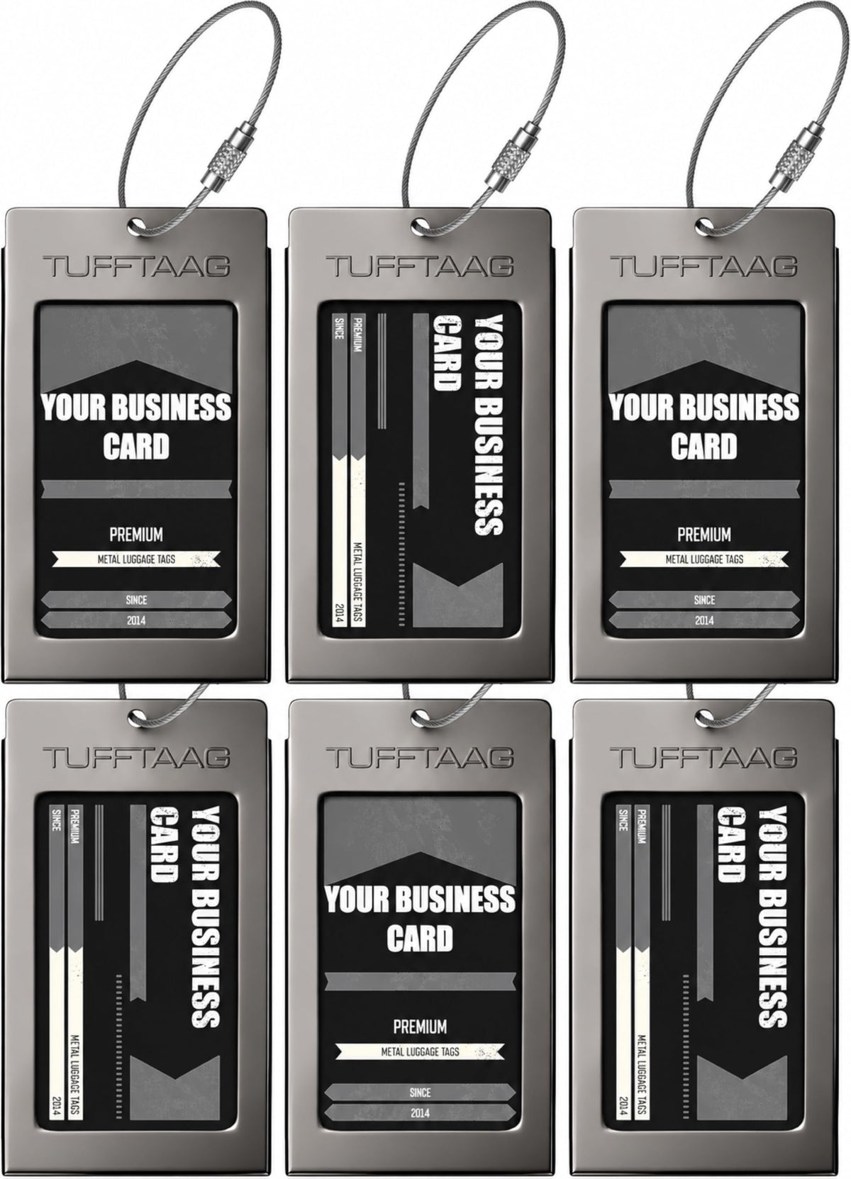 Luggage Tags Business Card Holder by TUFFTAAG - Durable Travel ID Bag Tag