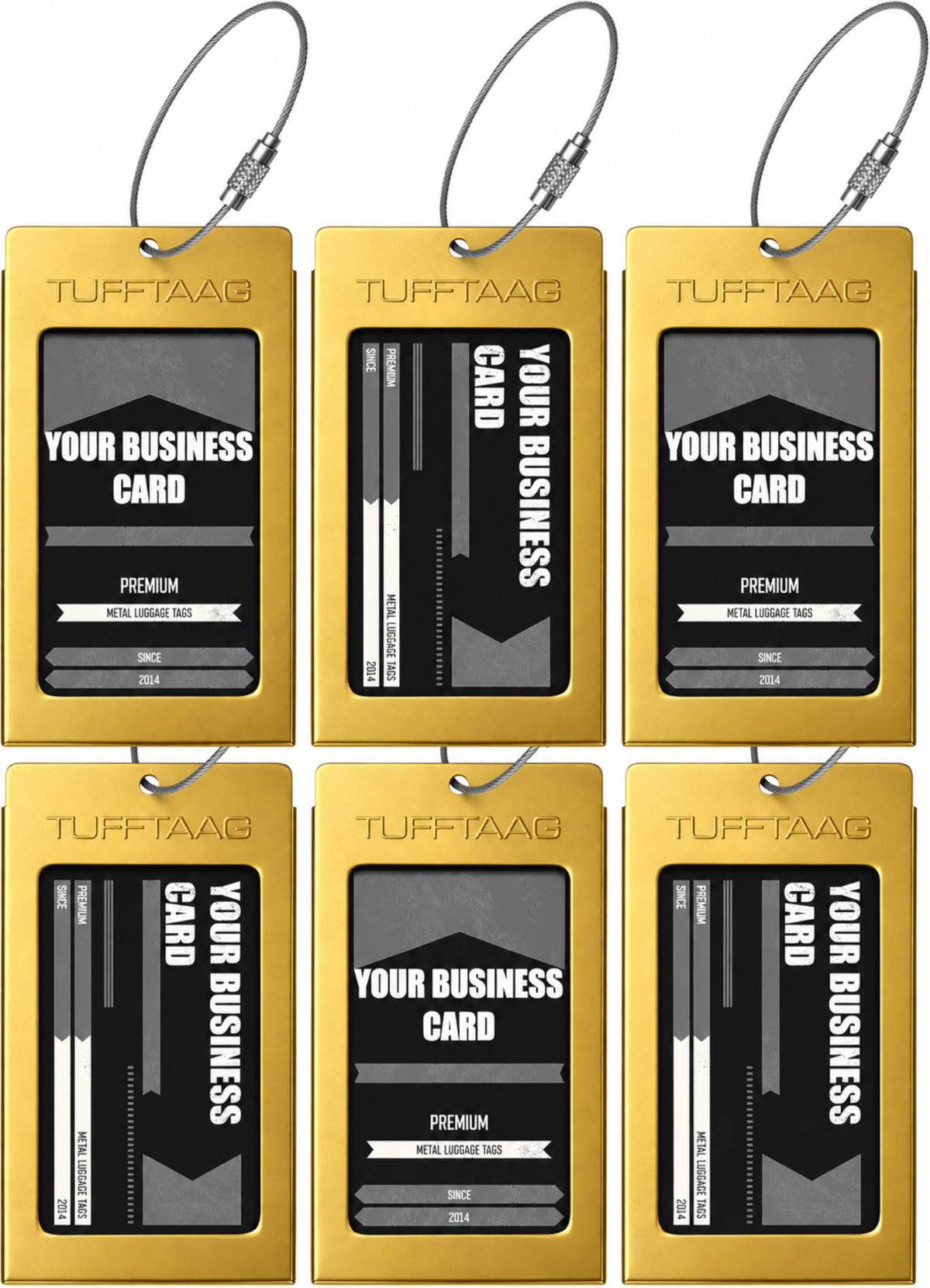 Luggage Tags Business Card Holder by TUFFTAAG - Durable Travel ID Bag Tag