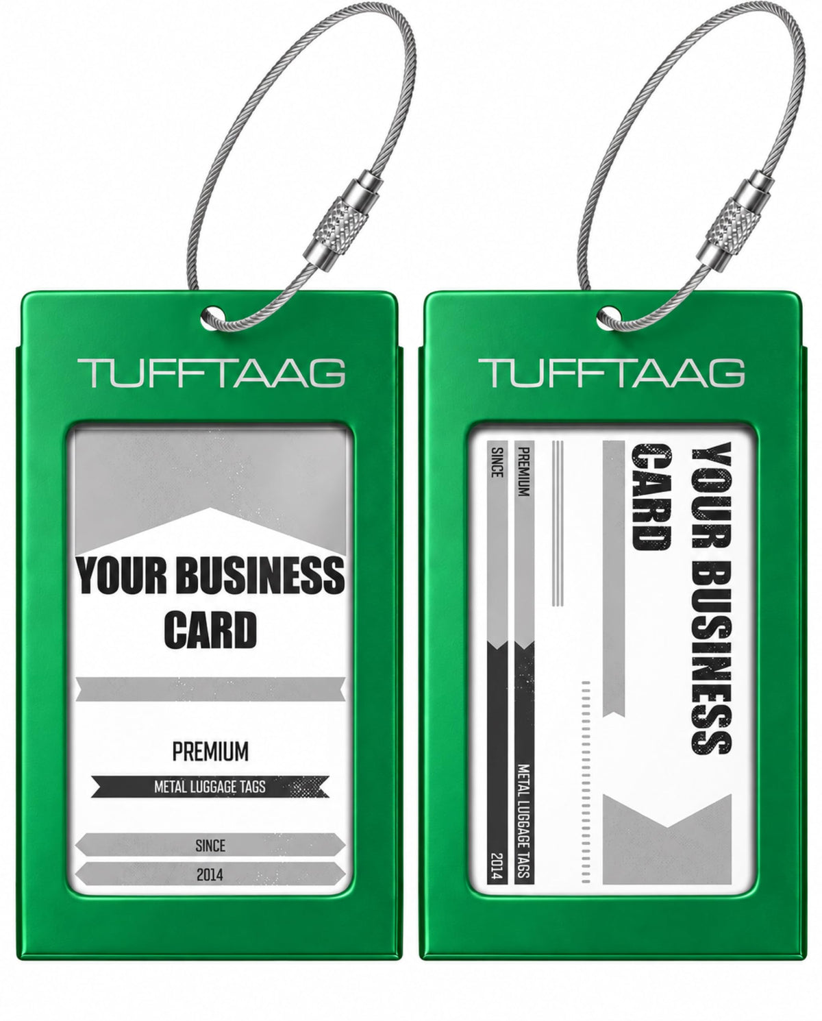 Luggage Tags Business Card Holder by TUFFTAAG - Durable Travel ID Bag Tag