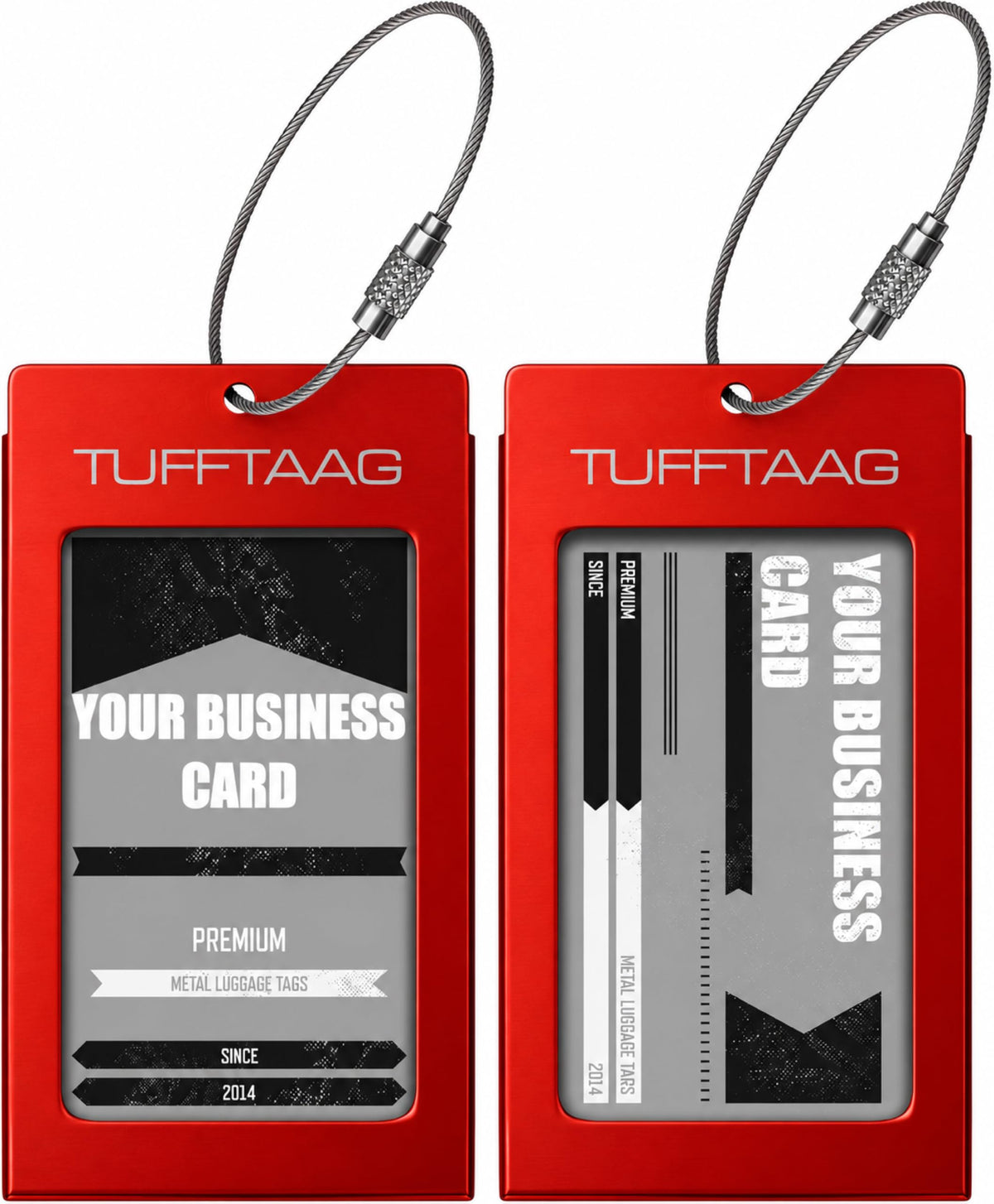 Luggage Tags Business Card Holder by TUFFTAAG - Durable Travel ID Bag Tag