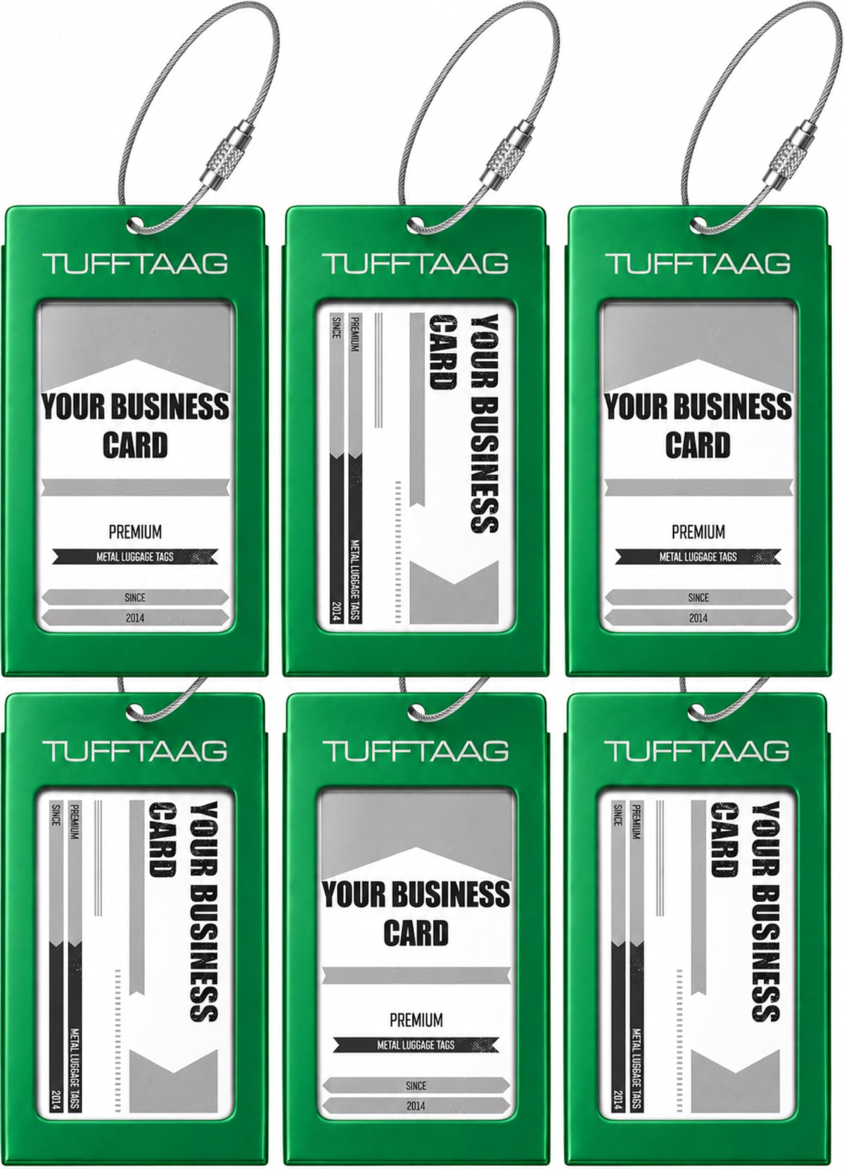 Luggage Tags Business Card Holder by TUFFTAAG - Durable Travel ID Bag Tag