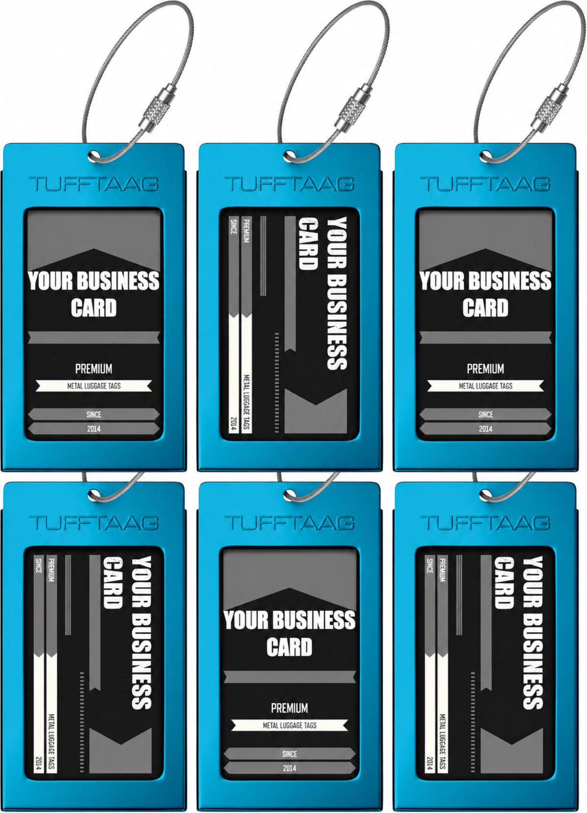 Luggage Tags Business Card Holder by TUFFTAAG - Durable Travel ID Bag Tag