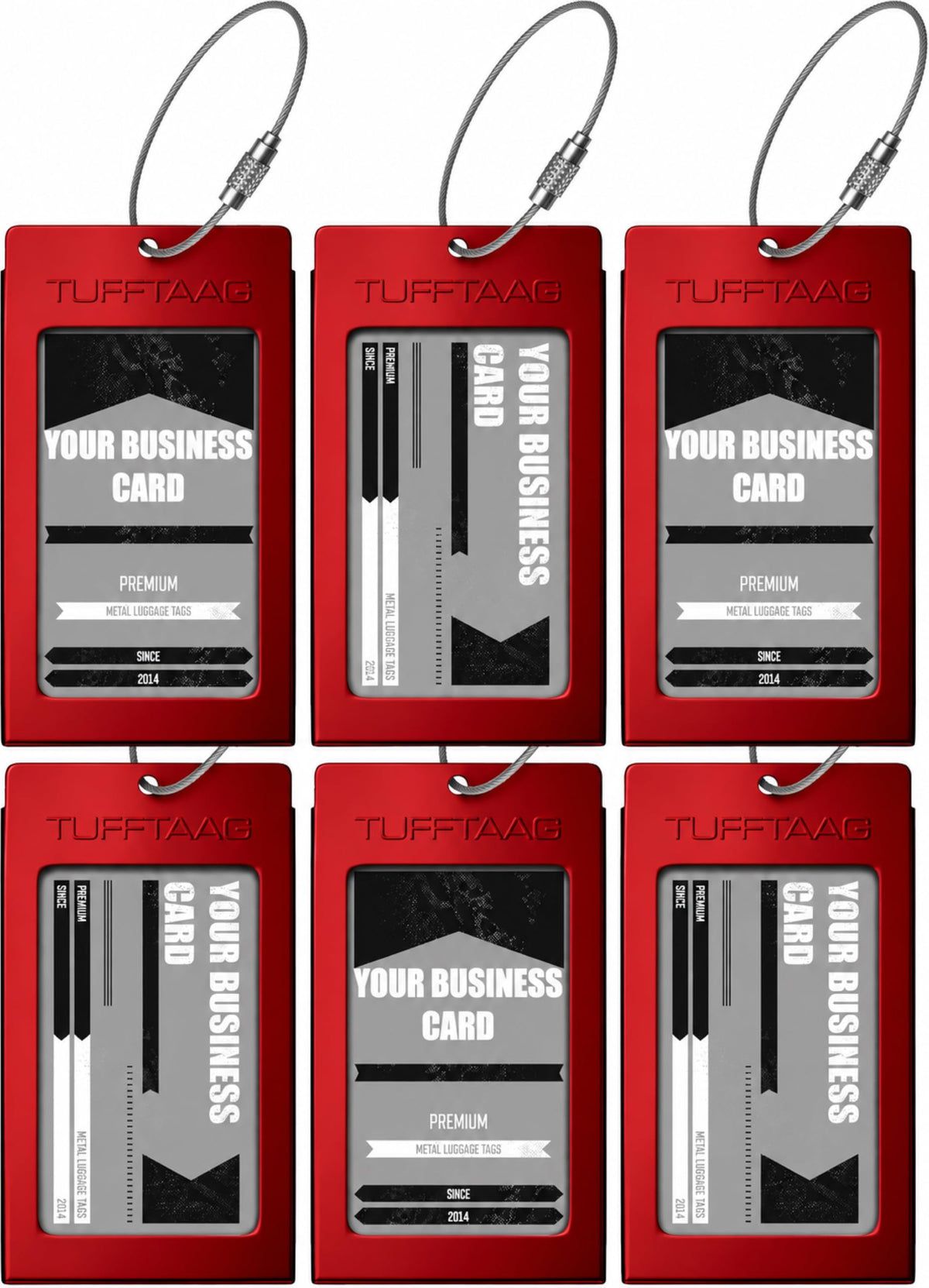 Luggage Tags Business Card Holder by TUFFTAAG - Durable Travel ID Bag Tag