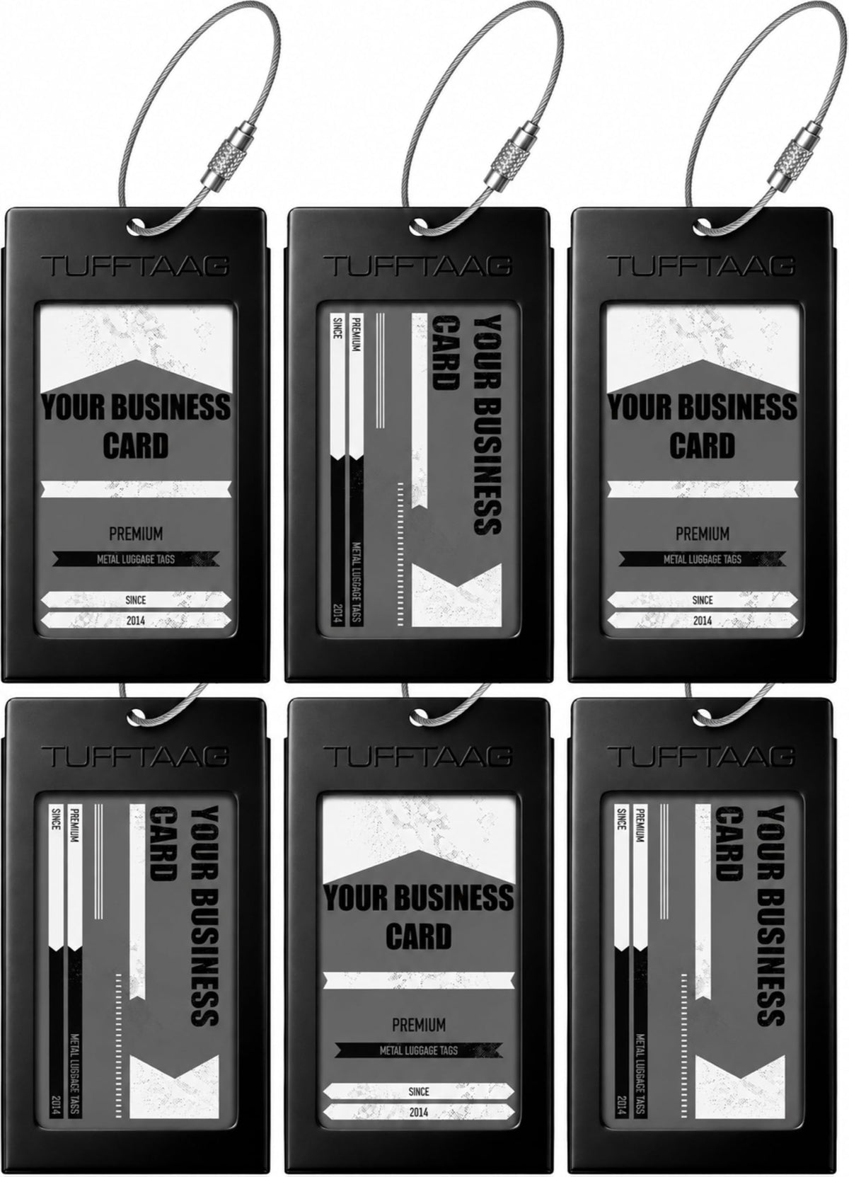 Luggage Tags Business Card Holder by TUFFTAAG - Durable Travel ID Bag Tag