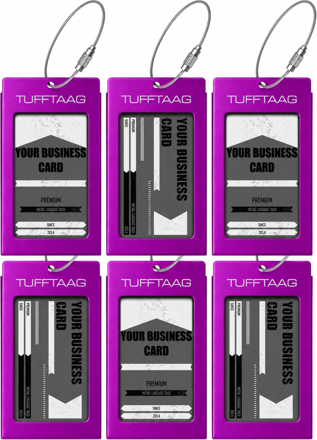 Luggage Tags Business Card Holder by TUFFTAAG - Durable Travel ID Bag Tag