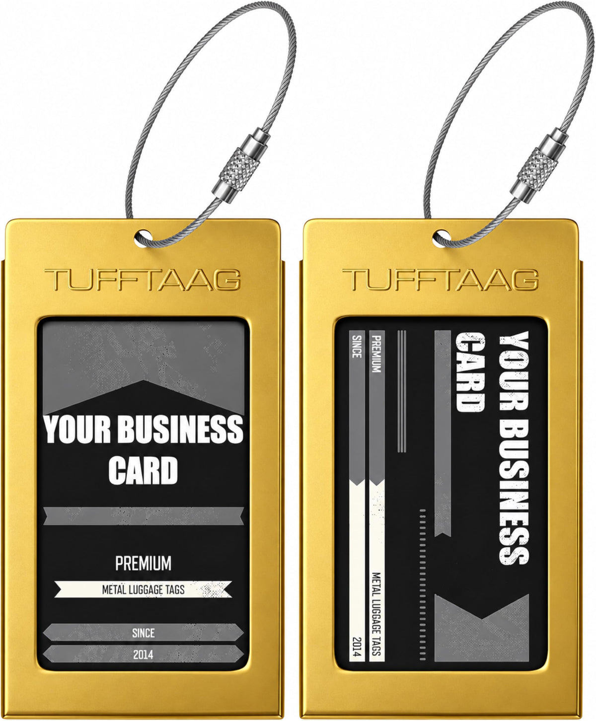 Luggage Tags Business Card Holder by TUFFTAAG - Durable Travel ID Bag Tag
