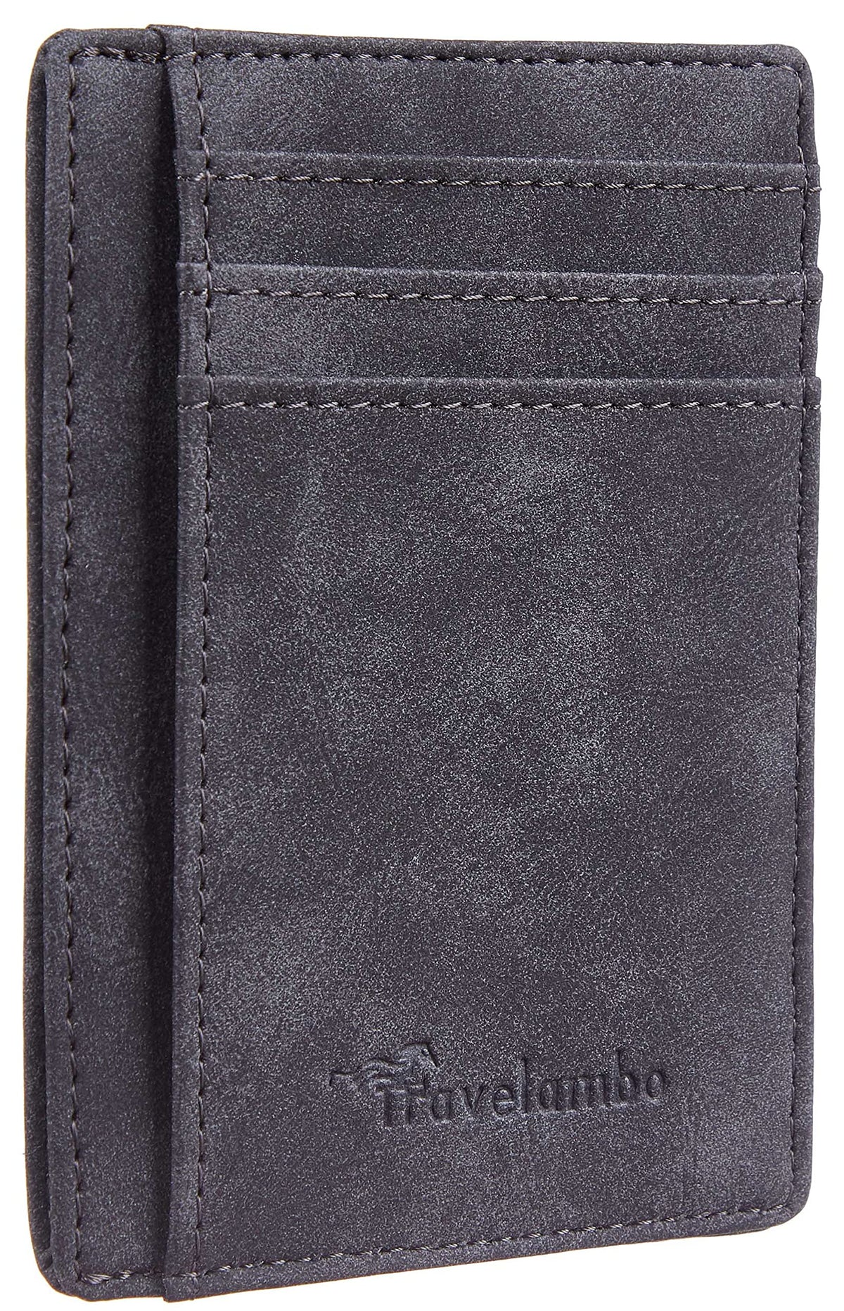 Travelambo Slim Wallet Front Pocket Minimalist Leather RFID Blocking Medium Size