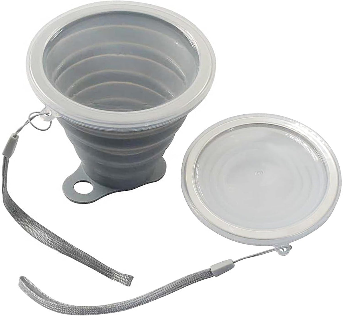 Silicone Collapsible Cups, 2 Pack, Blue/Gray, 270ml