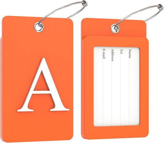 Gostwo 2 Pack Initial Luggage Tags for Suitcases Airplane Travel Essentials