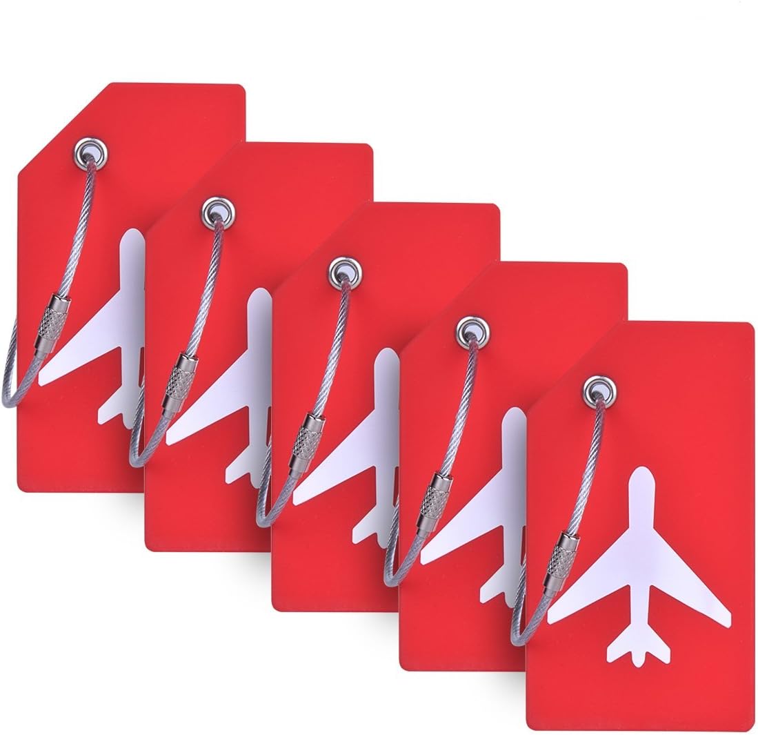 5Pack Silicone Luggage Tag with Name ID Card Perfect to Quickly Spot Luggage Suitcase By Ovener