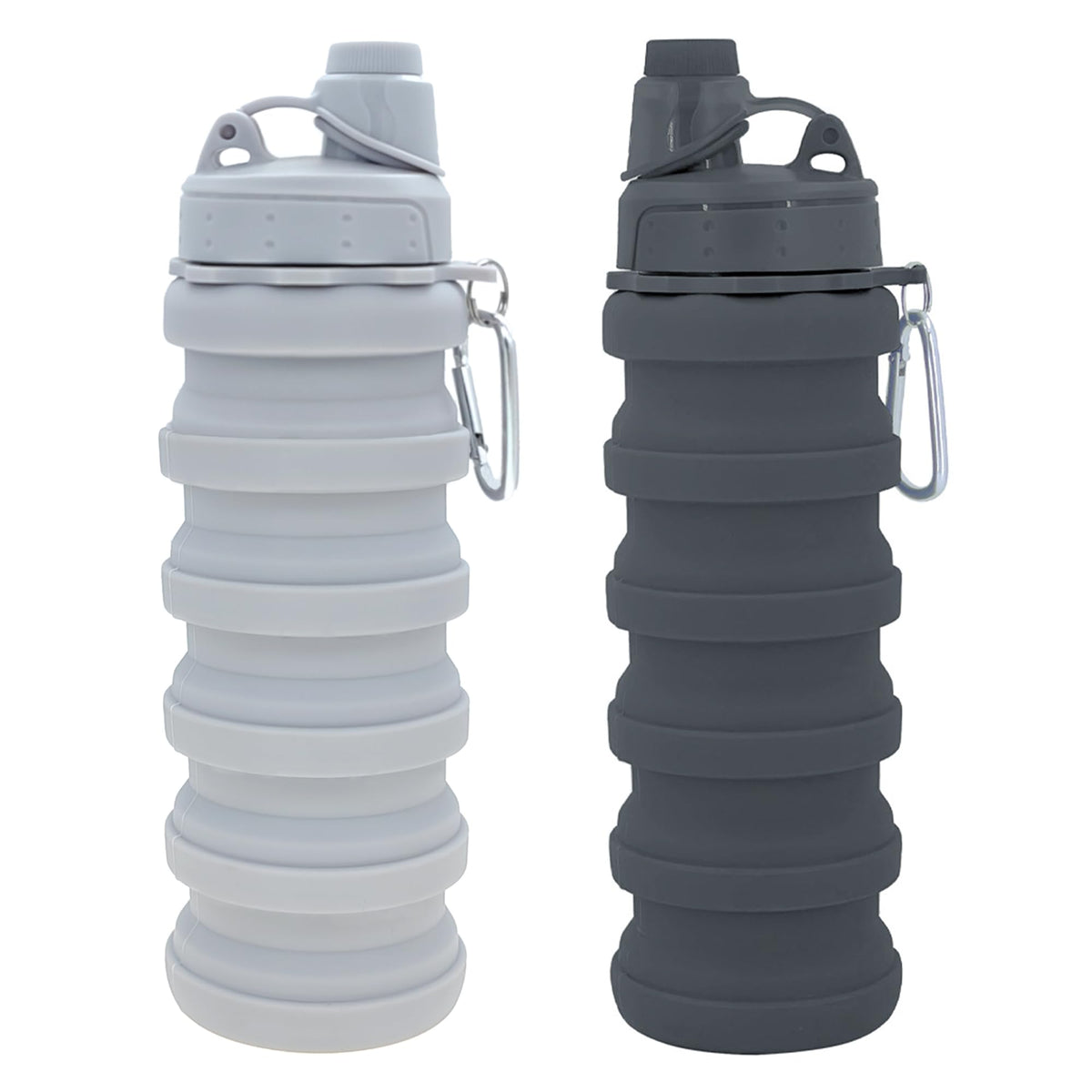Collapsible Water Bottles Travel water bottle Sports Portable Sport Water Bottle Reusable Water Bottles comes with mountaineering Buckle 500ml silicone Water-proof camping water bottle