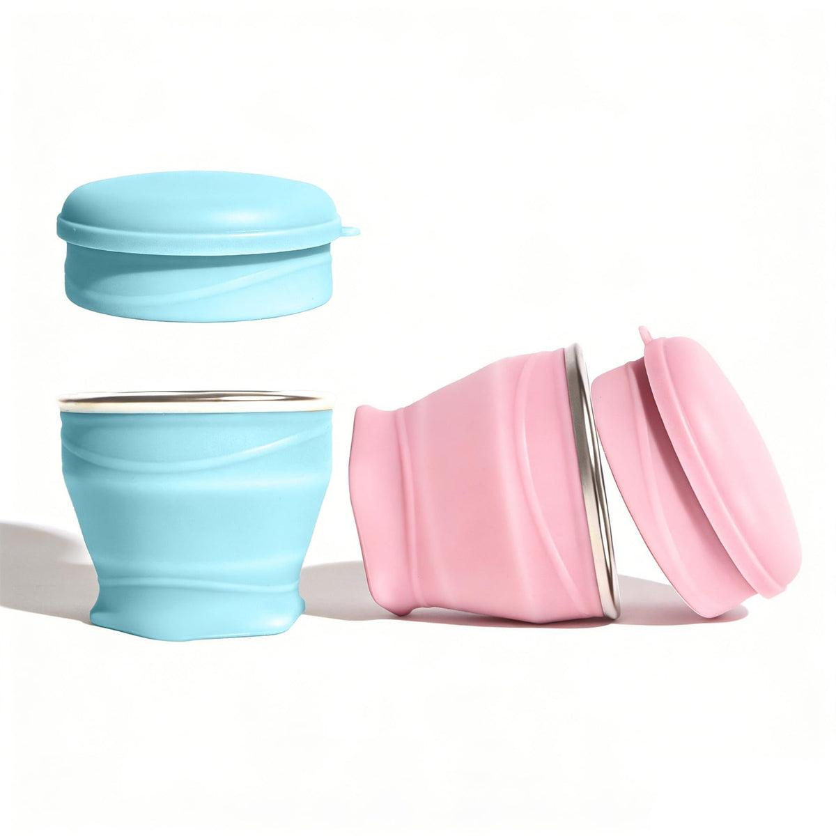 Collapsible Cup, 6oz Mini Foldable Travel Cup with Lid, Yellow