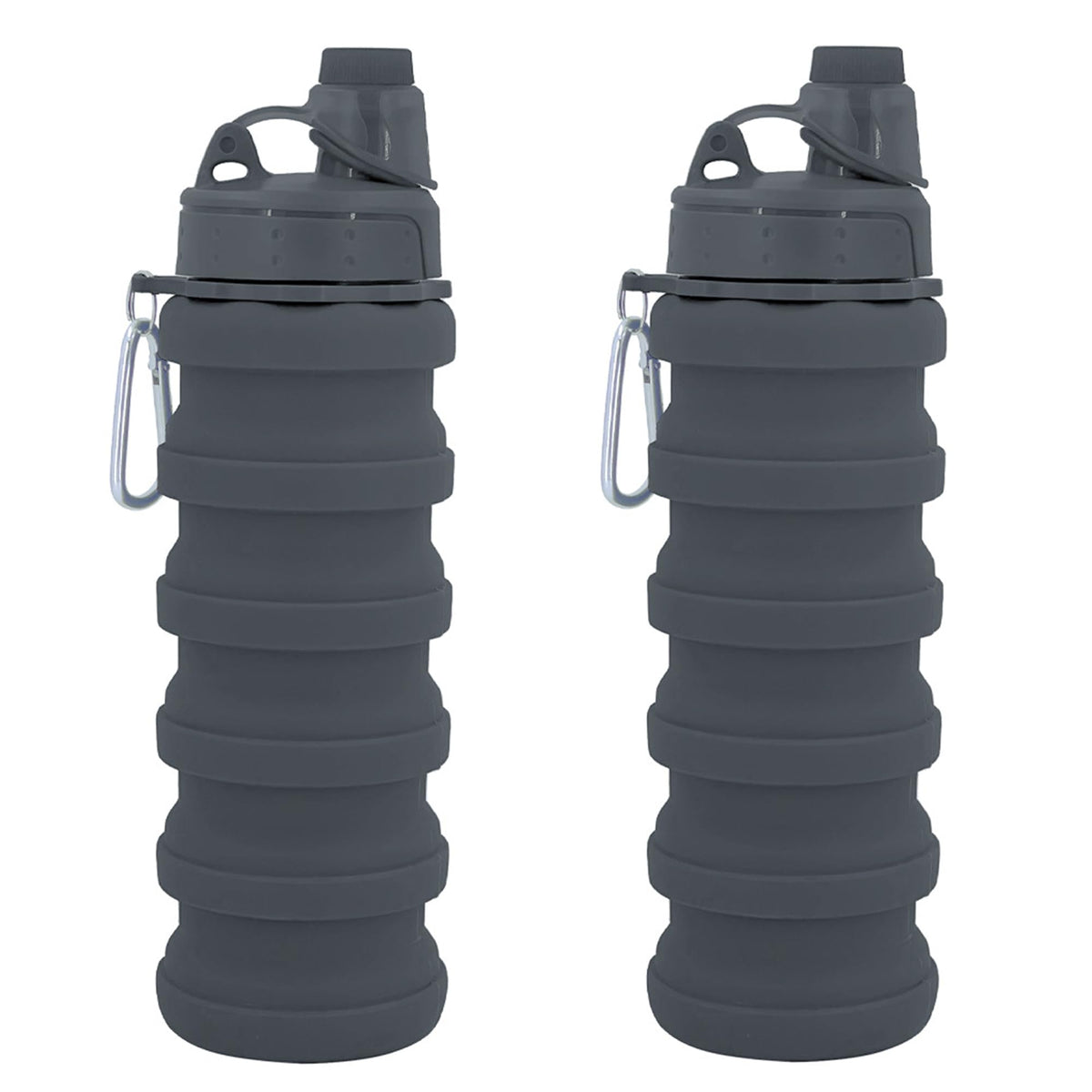 Collapsible Water Bottles Travel water bottle Sports Portable Sport Water Bottle Reusable Water Bottles comes with mountaineering Buckle 500ml silicone Water-proof camping water bottle