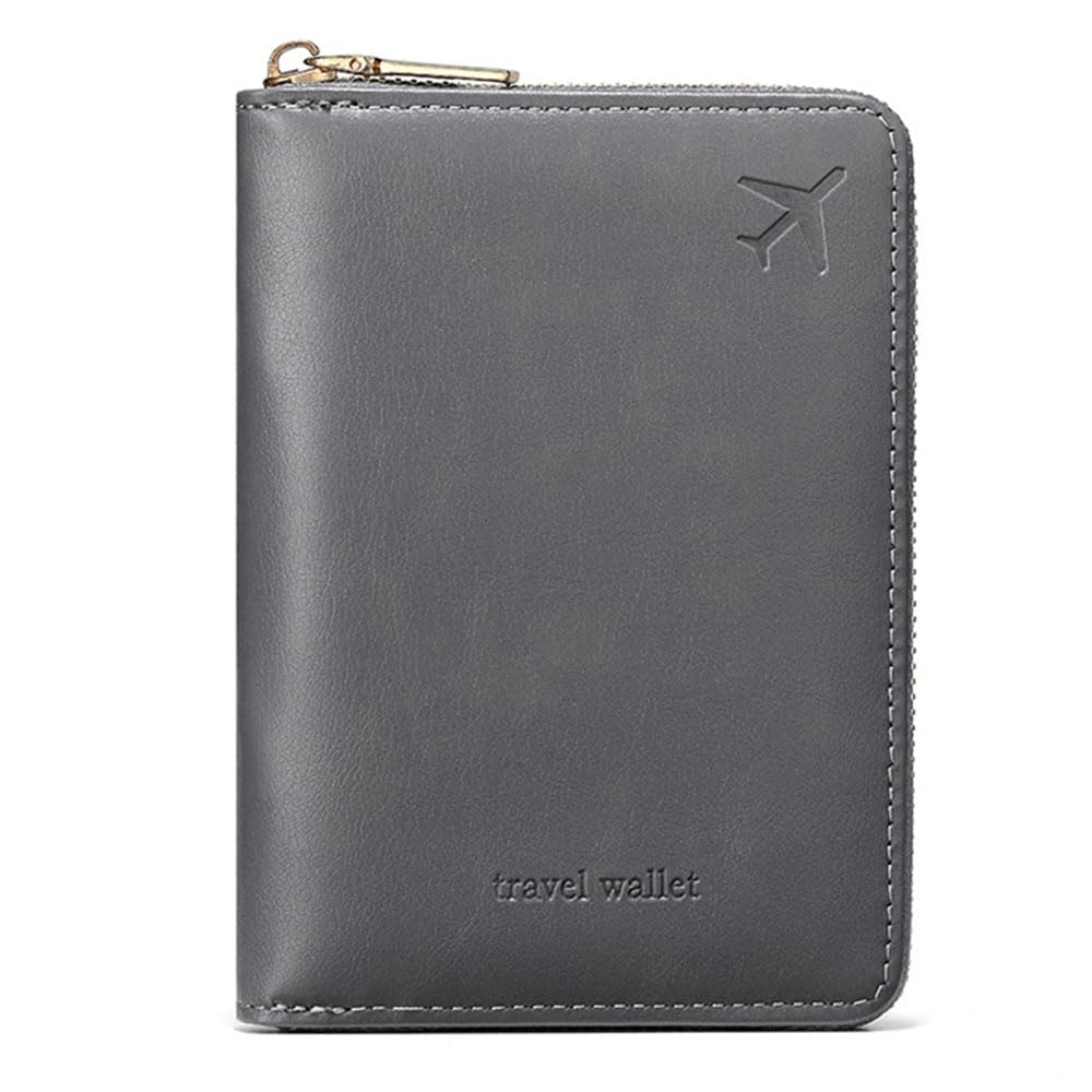 Family Passport Holder for Travel Women and Men RFID Passport Holder with Zipper Passport Case Passport cover Passport Wallet Travel Essentials and Accessories(1-2,Pink)