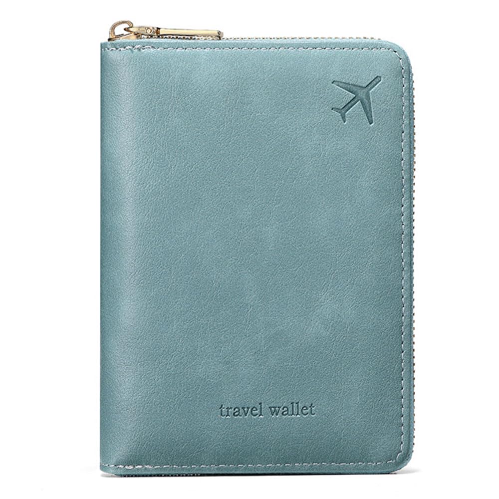 Family Passport Holder for Travel Women and Men RFID Passport Holder with Zipper Passport Case Passport cover Passport Wallet Travel Essentials and Accessories(1-2,Pink)