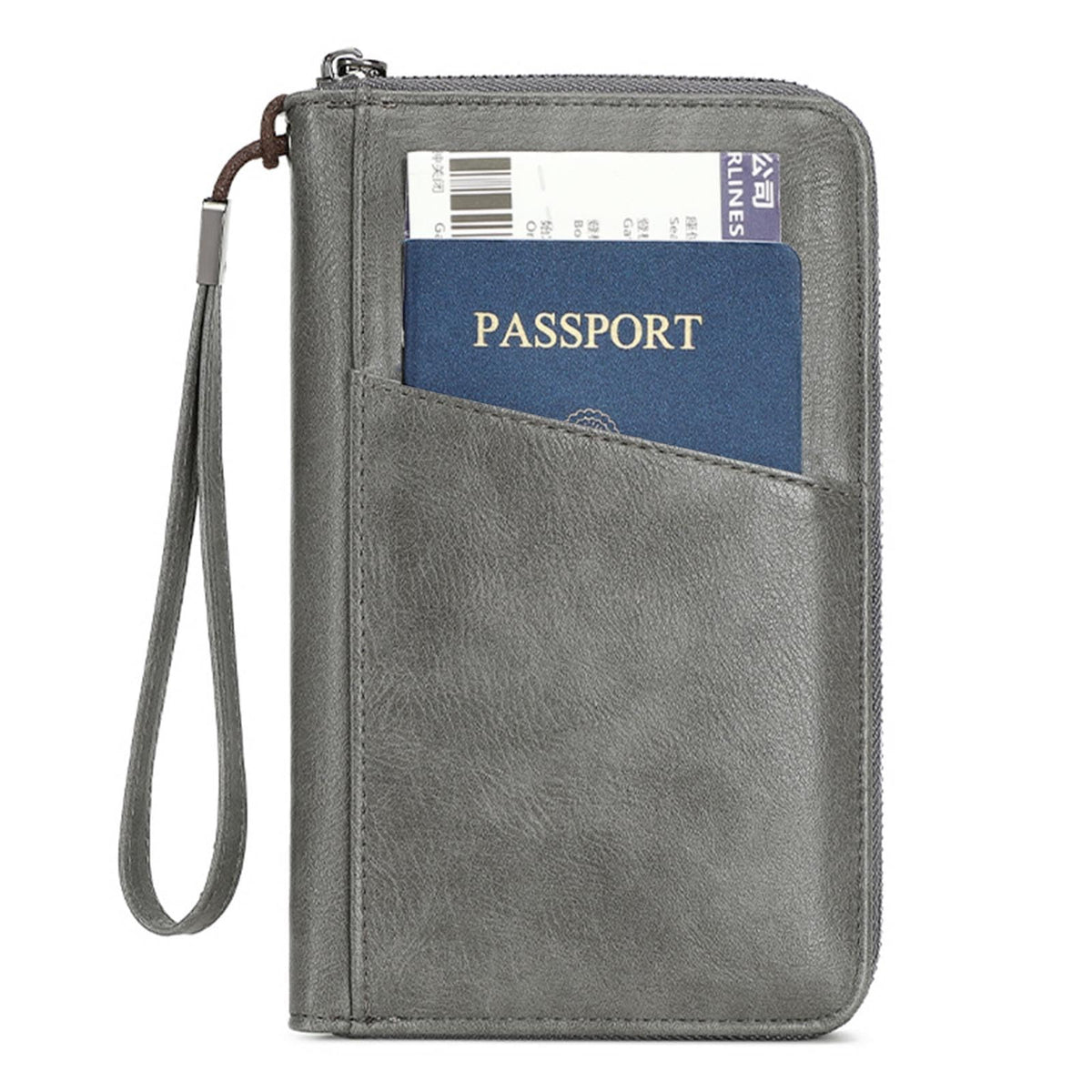 Family Passport Holder for Travel Women and Men RFID Passport Holder with Zipper Passport Case Passport cover Passport Wallet Travel Essentials and Accessories(1-2,Pink)