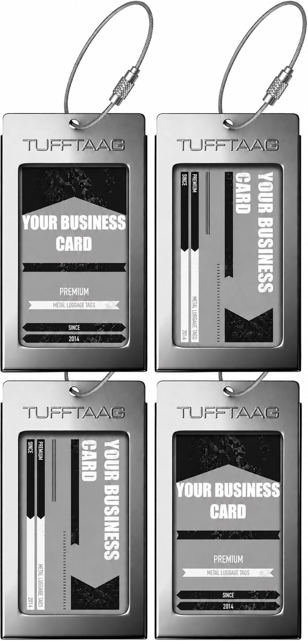 Luggage Tags Business Card Holder by TUFFTAAG - Durable Travel ID Bag Tag