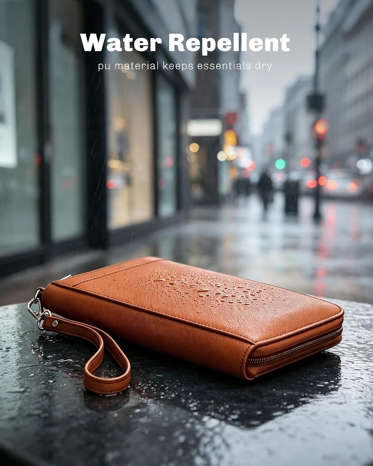Family Passport Holder for 4, RFID Blocking Travel Wallet with Zipper