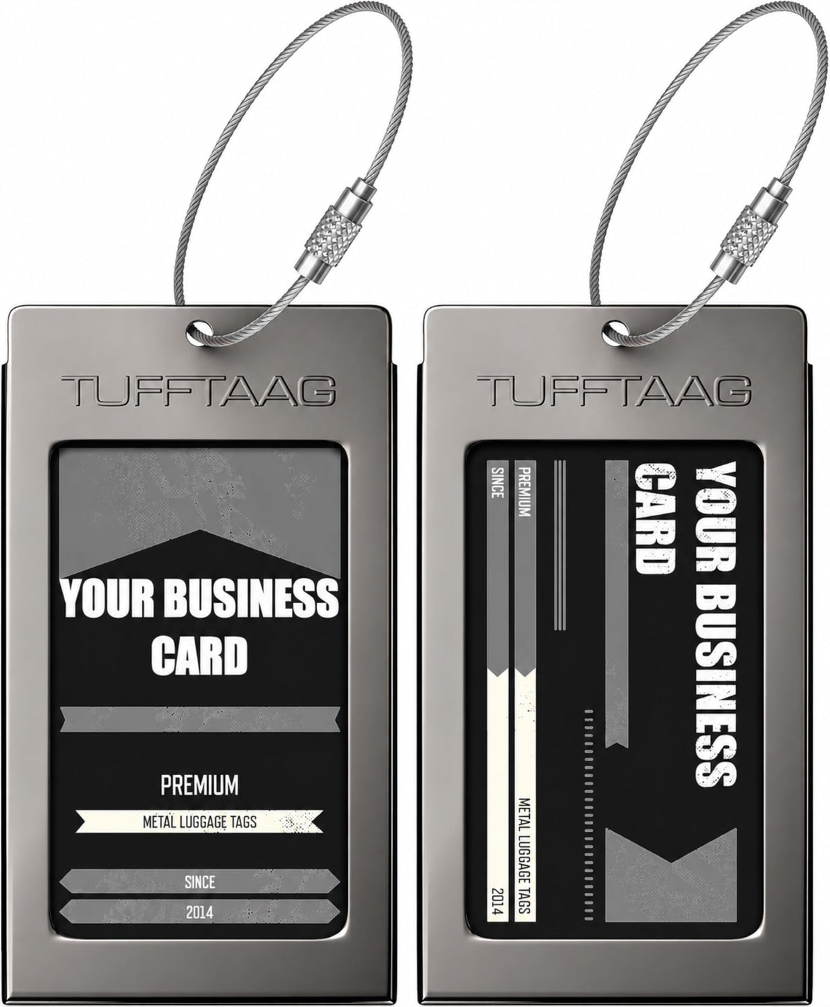 Luggage Tags Business Card Holder by TUFFTAAG - Durable Travel ID Bag Tag