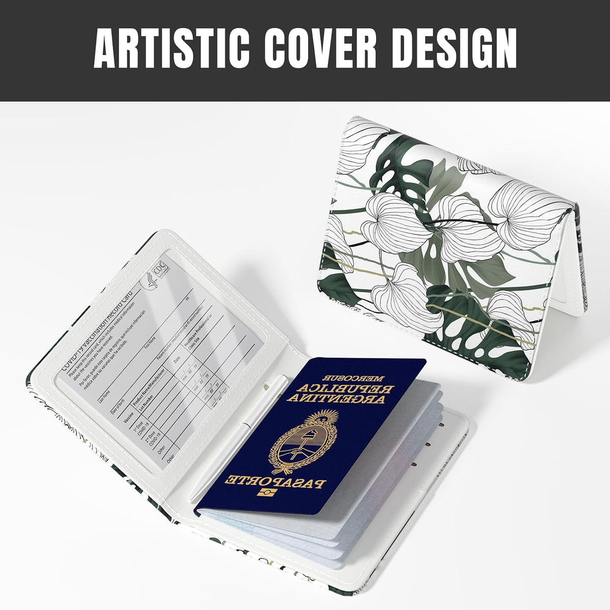Rimilak Passport Holder,RFID Blocking Passport Cover, Tropical Plants