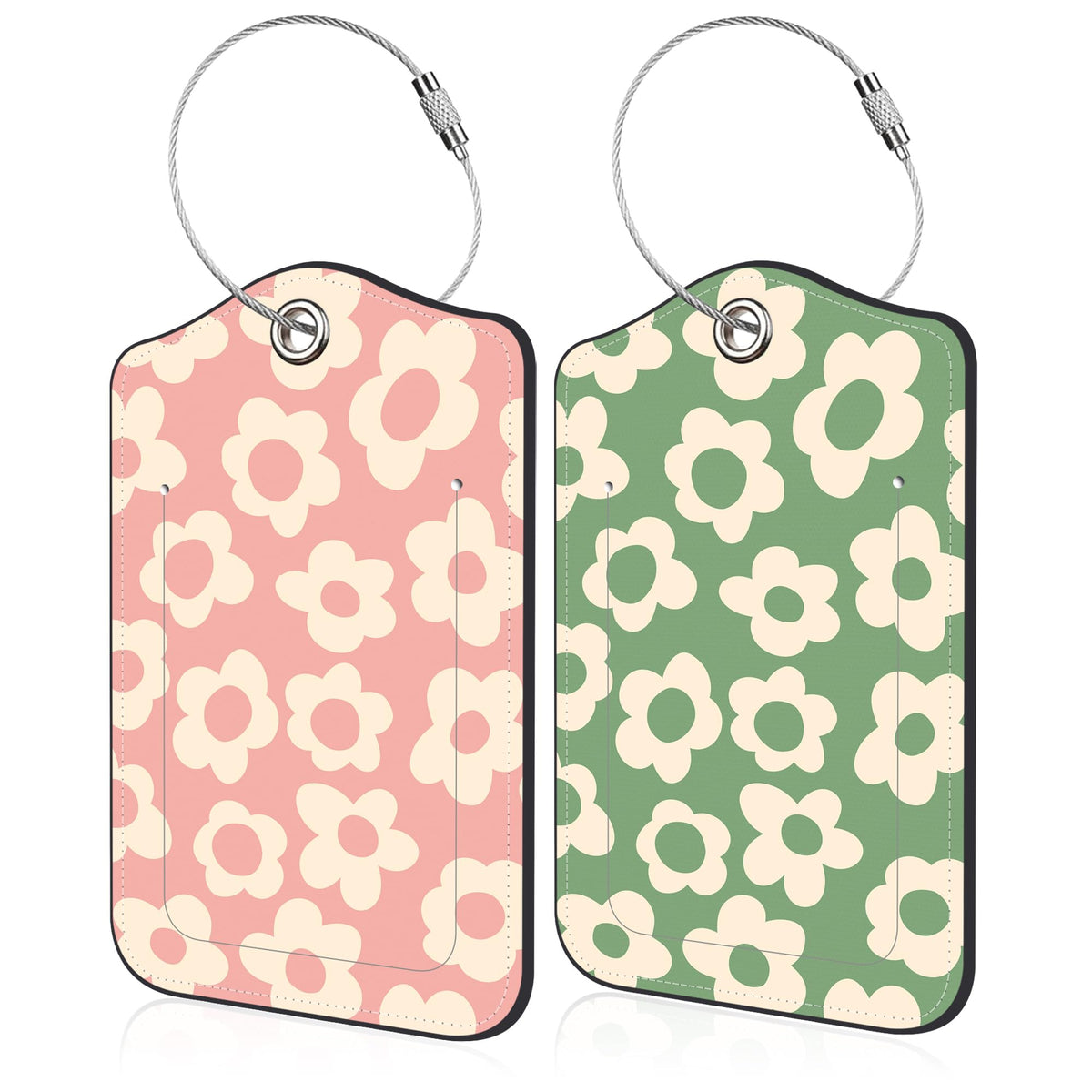 Mesmerizing Mountain Lake Scenery Luggage Tag for Suitcase 2 Pack Leather Luggage Tag with Privacy Flap Name ID Label and Metal Loop for Women Men Travel