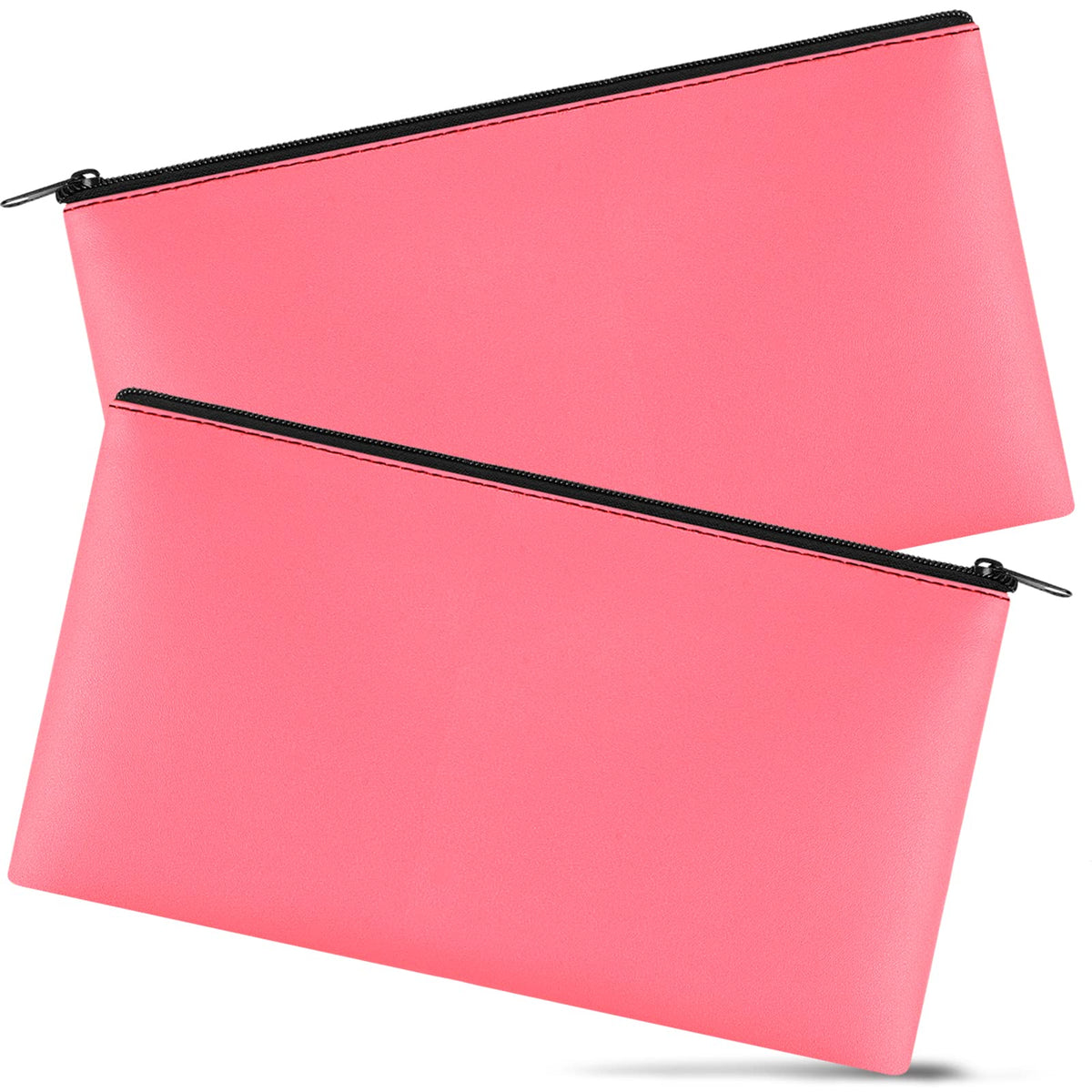 2 Pieces Money Bags with Zipper, 11x6.1 inch Money Pouch, Bank Bag, Cash Bag, Check Wallet, Cosmetics