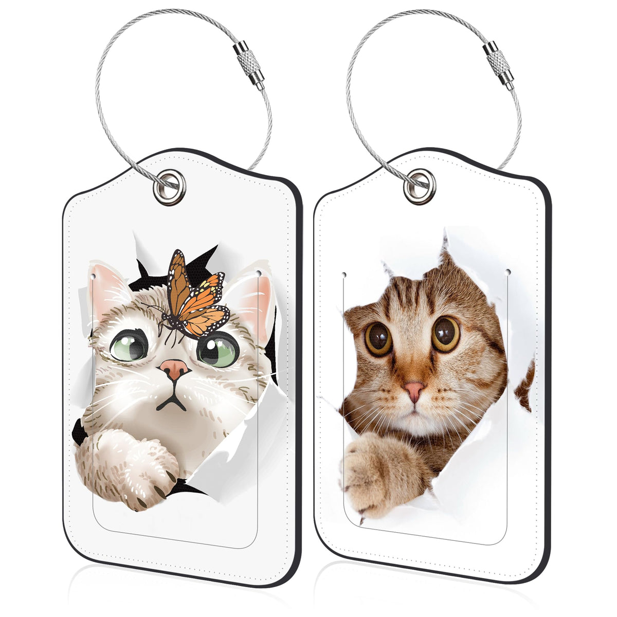 Mesmerizing Mountain Lake Scenery Luggage Tag for Suitcase 2 Pack Leather Luggage Tag with Privacy Flap Name ID Label and Metal Loop for Women Men Travel