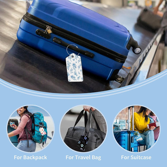 2Pcs Floral Cute Luggage Tag for Suitcases Women Cruise Travel