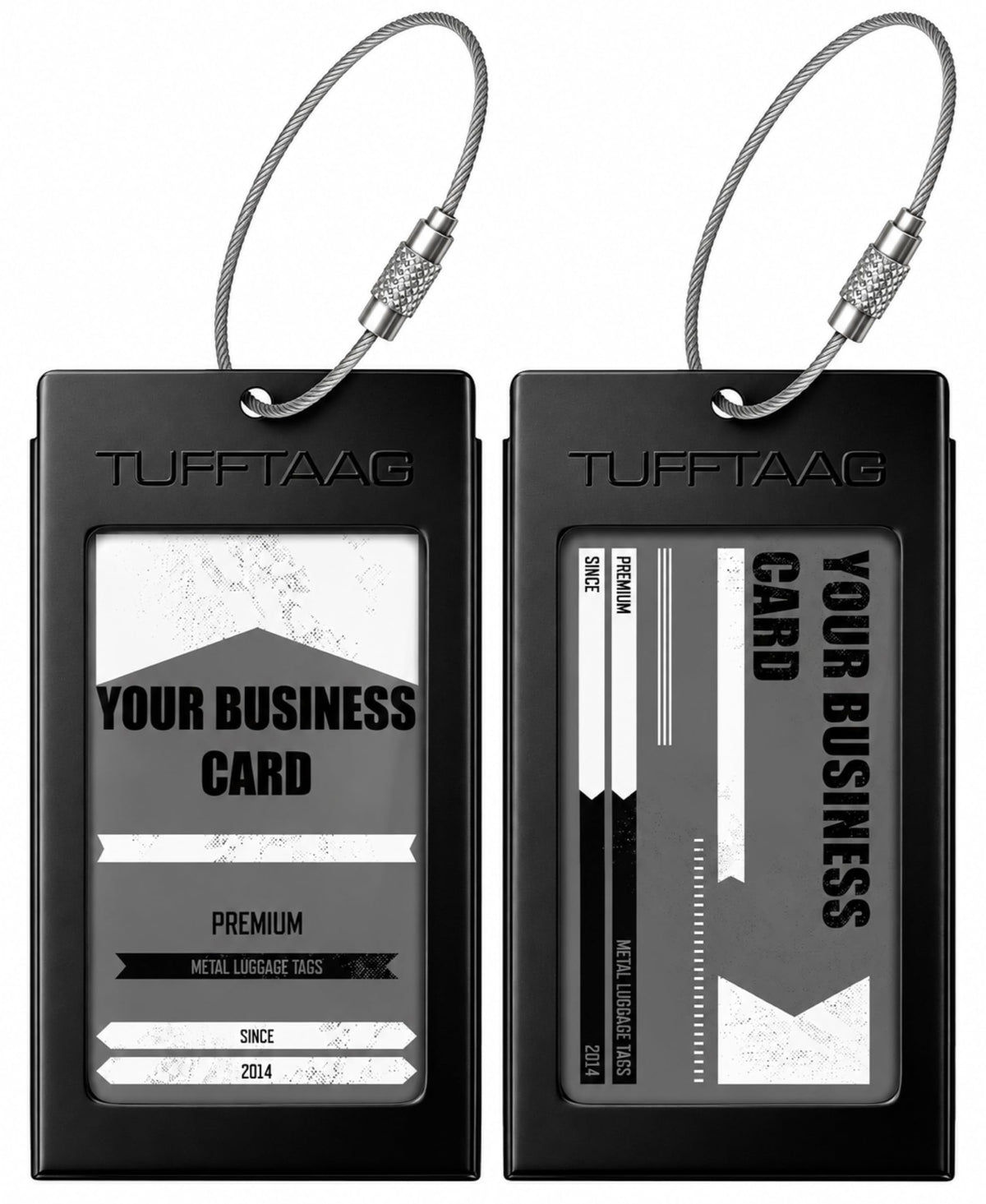 Luggage Tags Business Card Holder by TUFFTAAG - Durable Travel ID Bag Tag