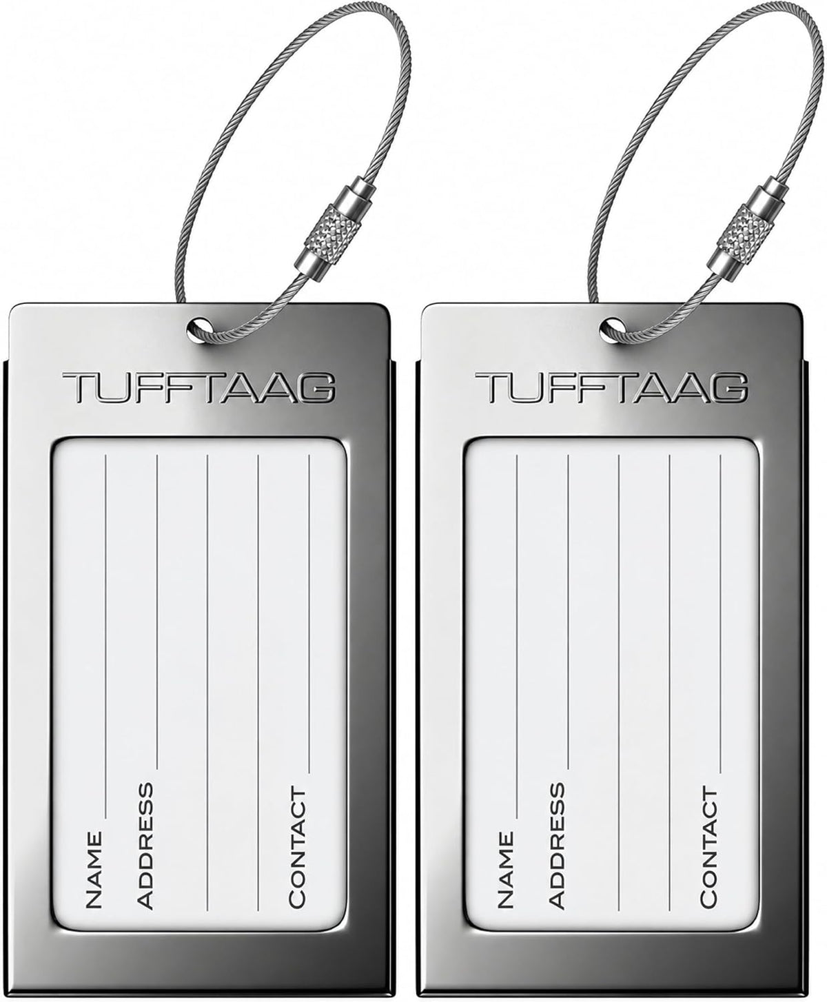 Luggage Tags Business Card Holder by TUFFTAAG - Durable Travel ID Bag Tag